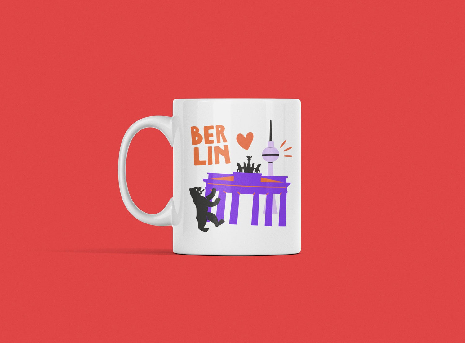 Moderne Design-Tasse mit Städtemotiv