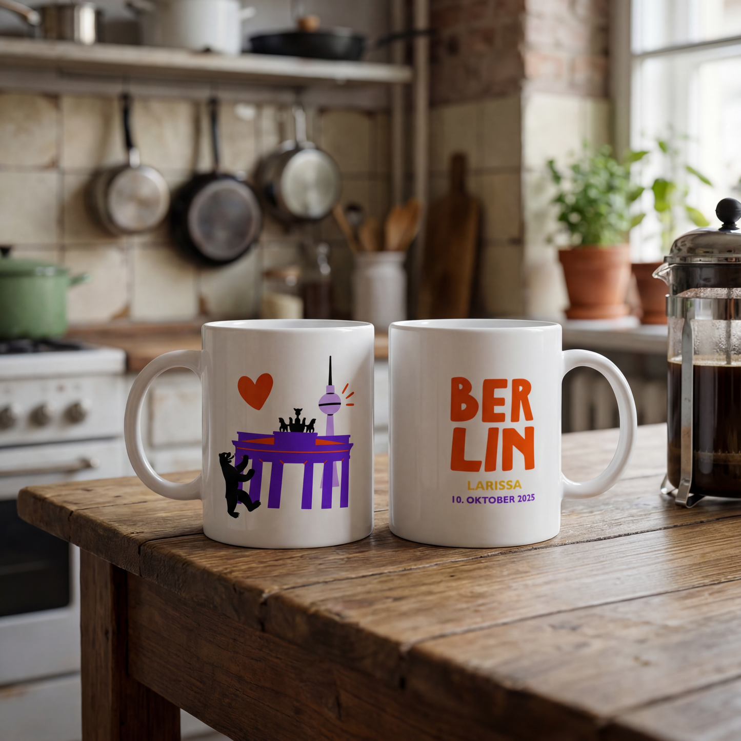 personalisierte tasse mit namen berlin illustration kaffeebecher personalisiert souvenir küche