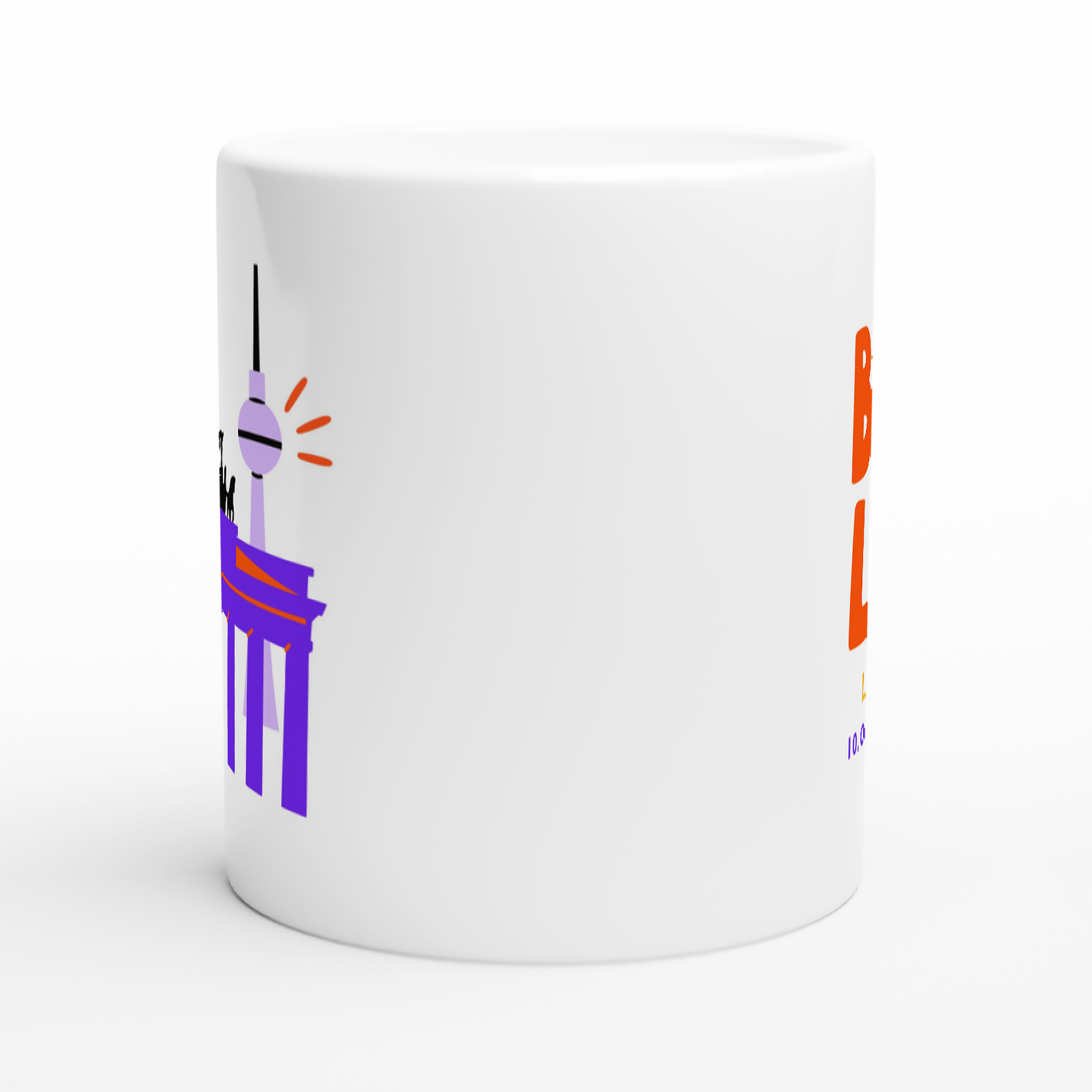 Seiten-Ansicht personalisierte Berlin Tasse