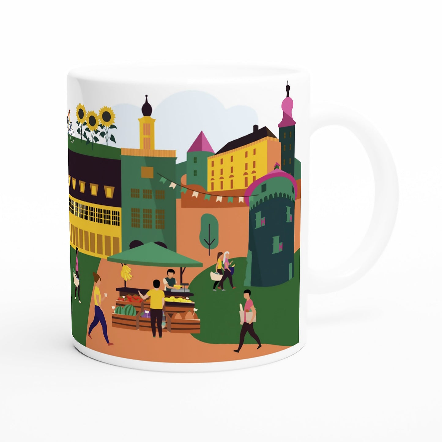 Geschenkidee: Tasse mit moderner Stadtillustration von Borken