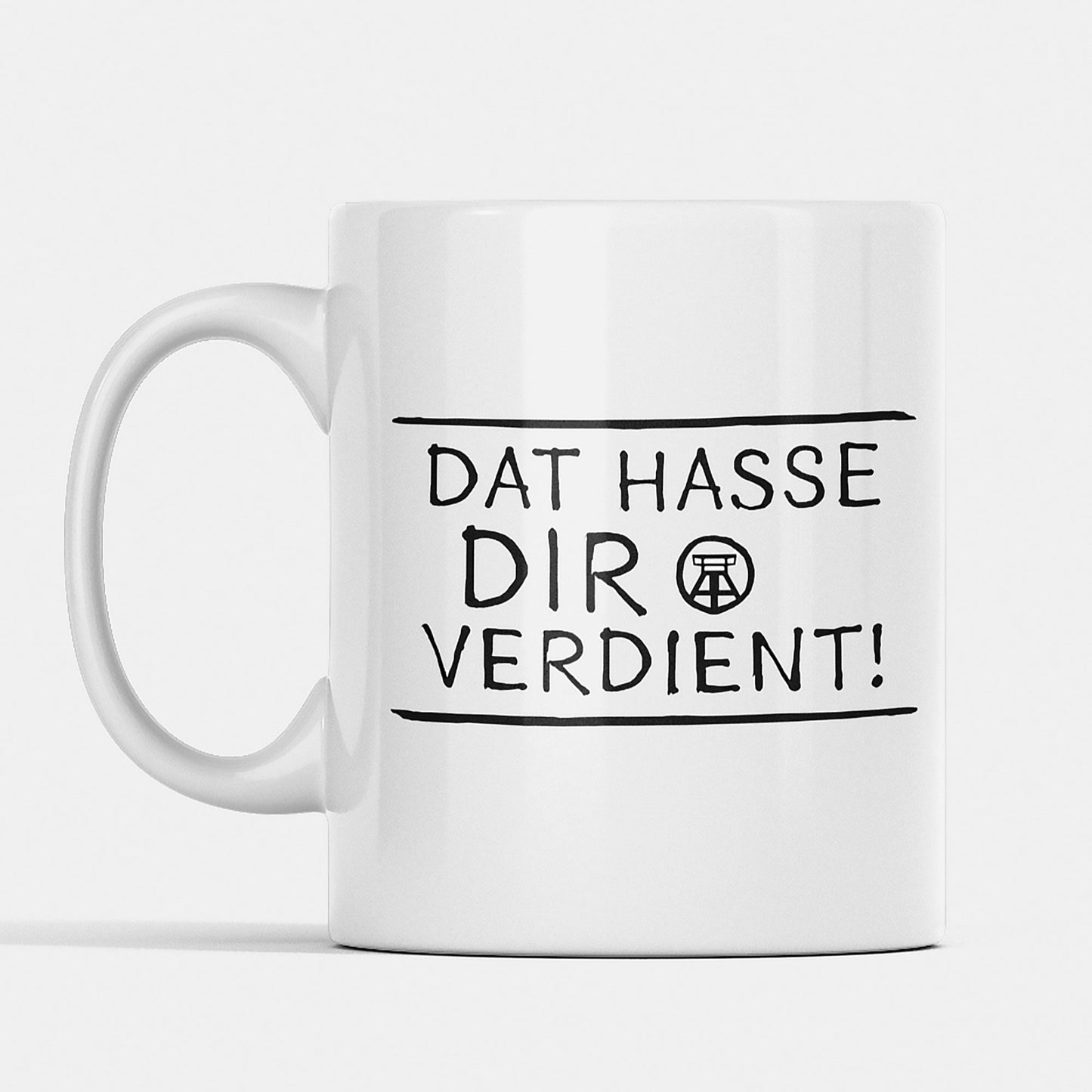 Hochwertige Kaffeetasse mit typischem Ruhrgebiet-Spruch, ideal für den täglichen Gebrauch.