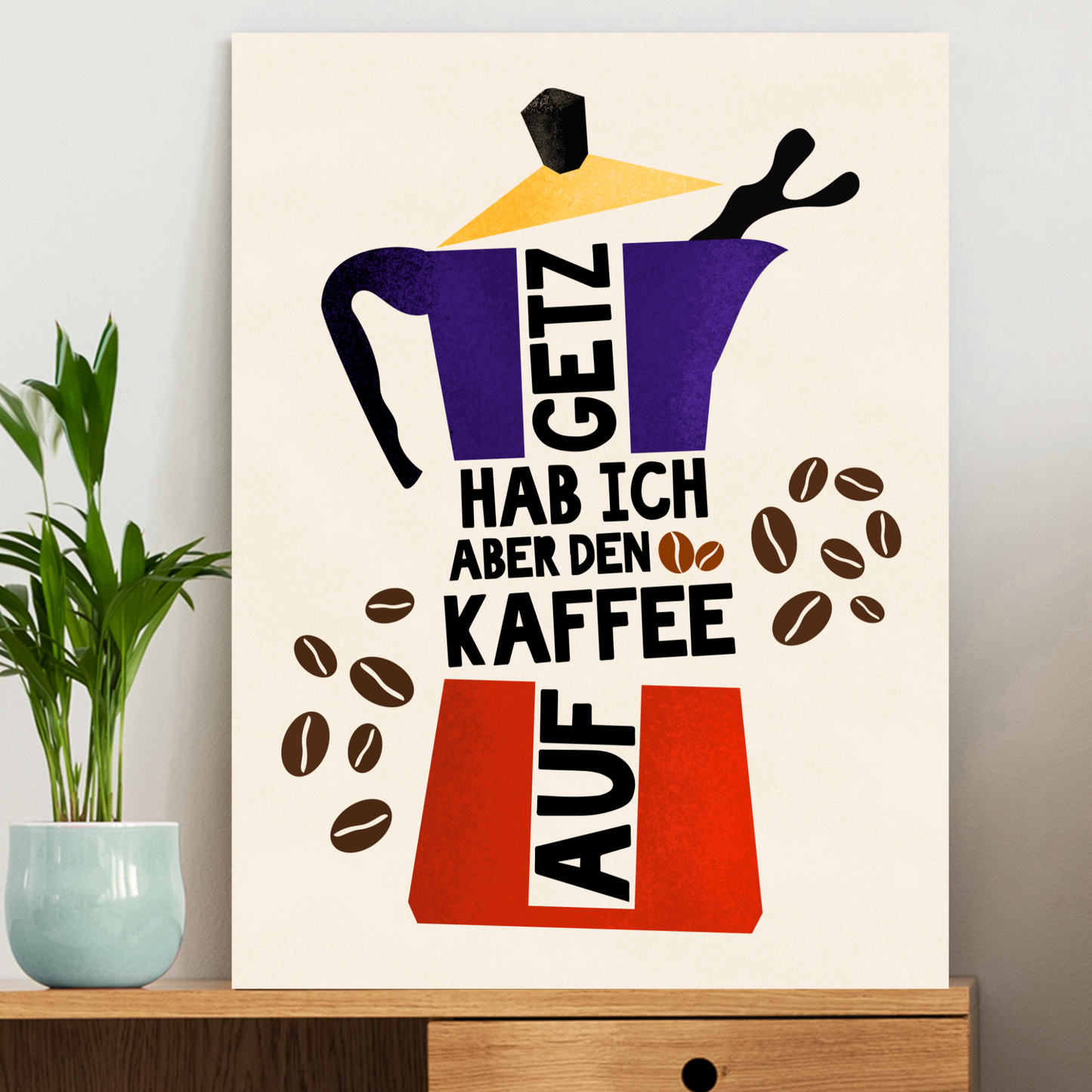 Leinwand mit hochwertigem Druck und kultigem Ruhrpott-Motiv für Kaffeeliebhaber:innen.