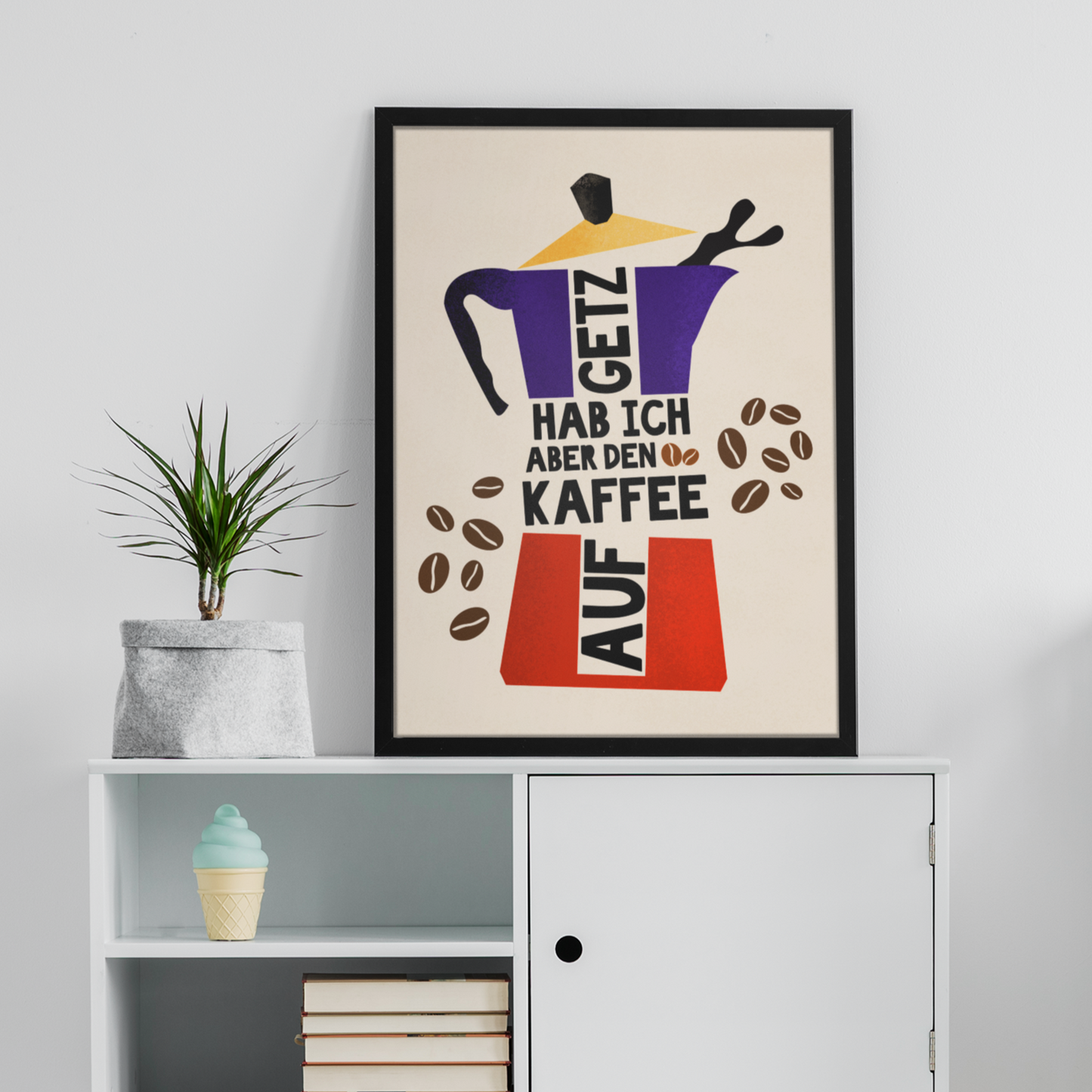 Hochwertiger Posterdruck mit Kaffee-Motiv und Ruhrpott-Charme, ideal als Geschenkidee.