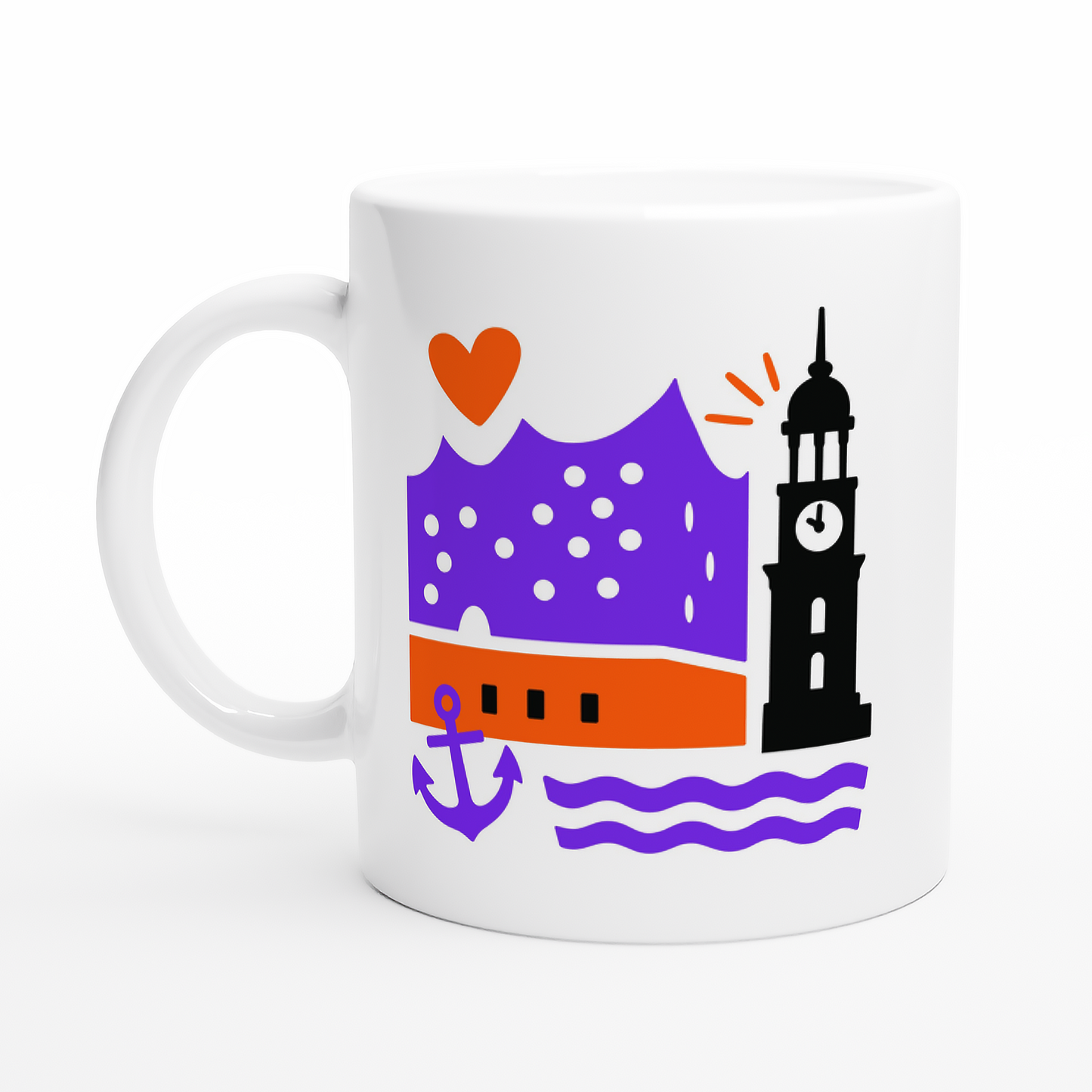 Hamburg Tasse mit Elbphilharmonie und Michel Illustration