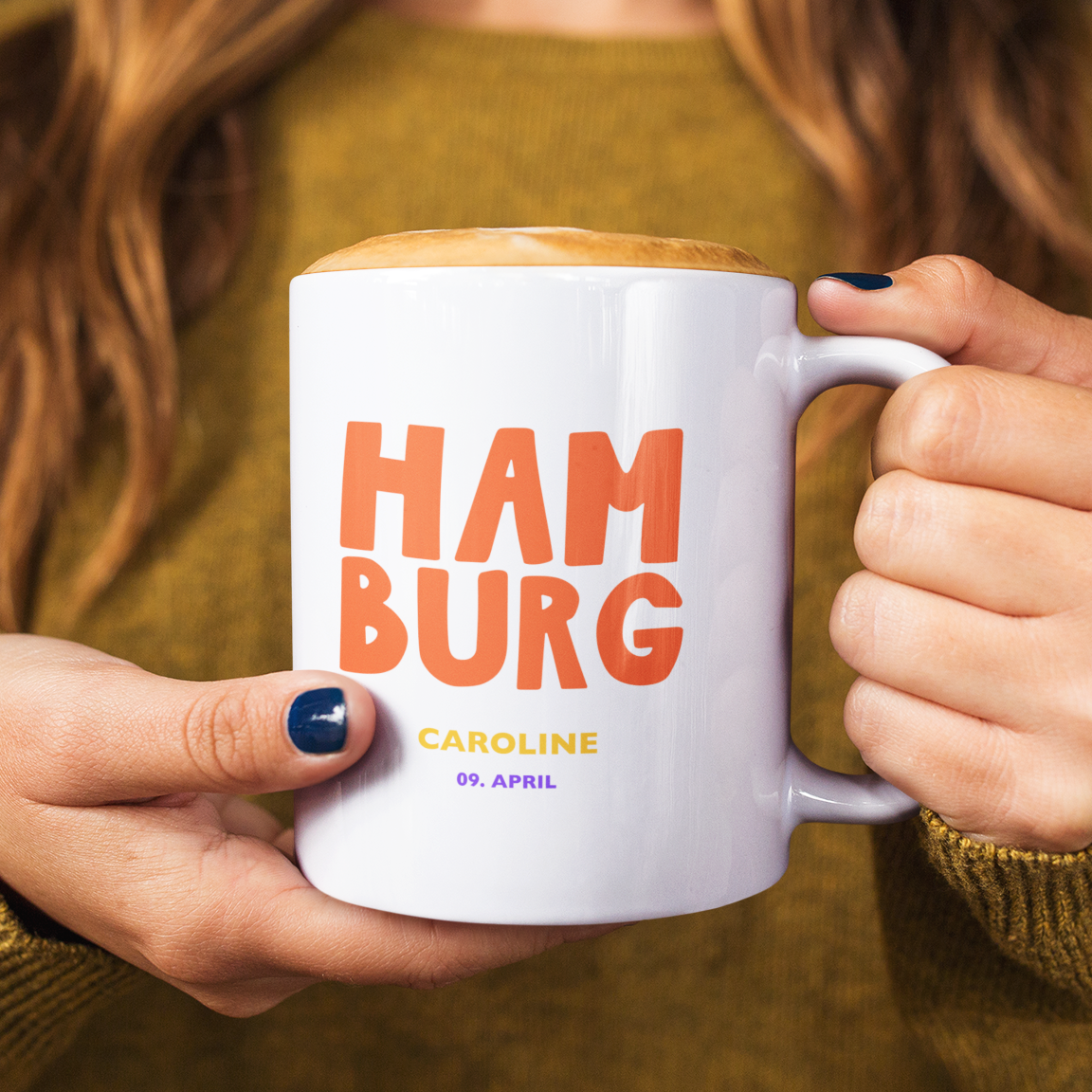 Moderne personalisierte Souvenir-Tasse Hamburg