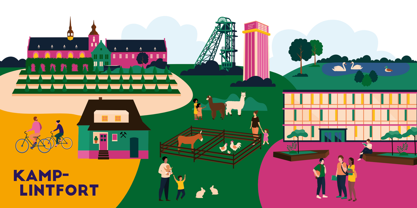 Farbenfrohe Kamp-Lintfort Design mit modernen Illustrationen