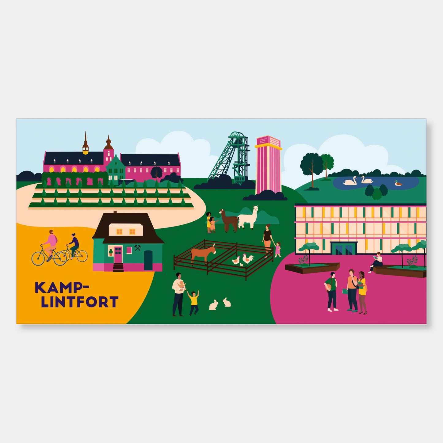 Moderne Leinwand mit Wahrzeichen von Kamp-Lintfort