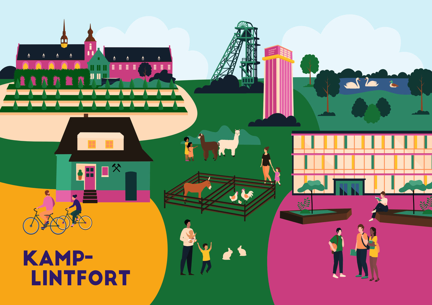 Modernes Poster mit Motiven aus Kamp-Lintfort