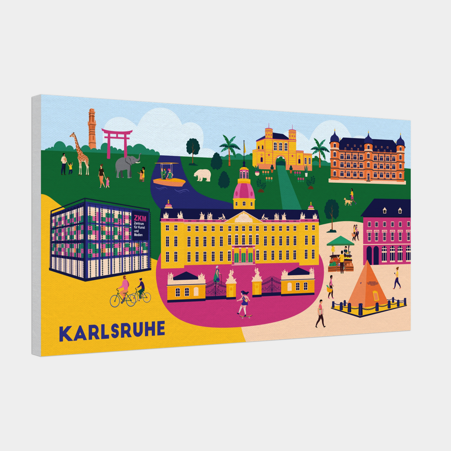 Kunstdruck Karlsruhe für Wohnzimmer Geschenkidee