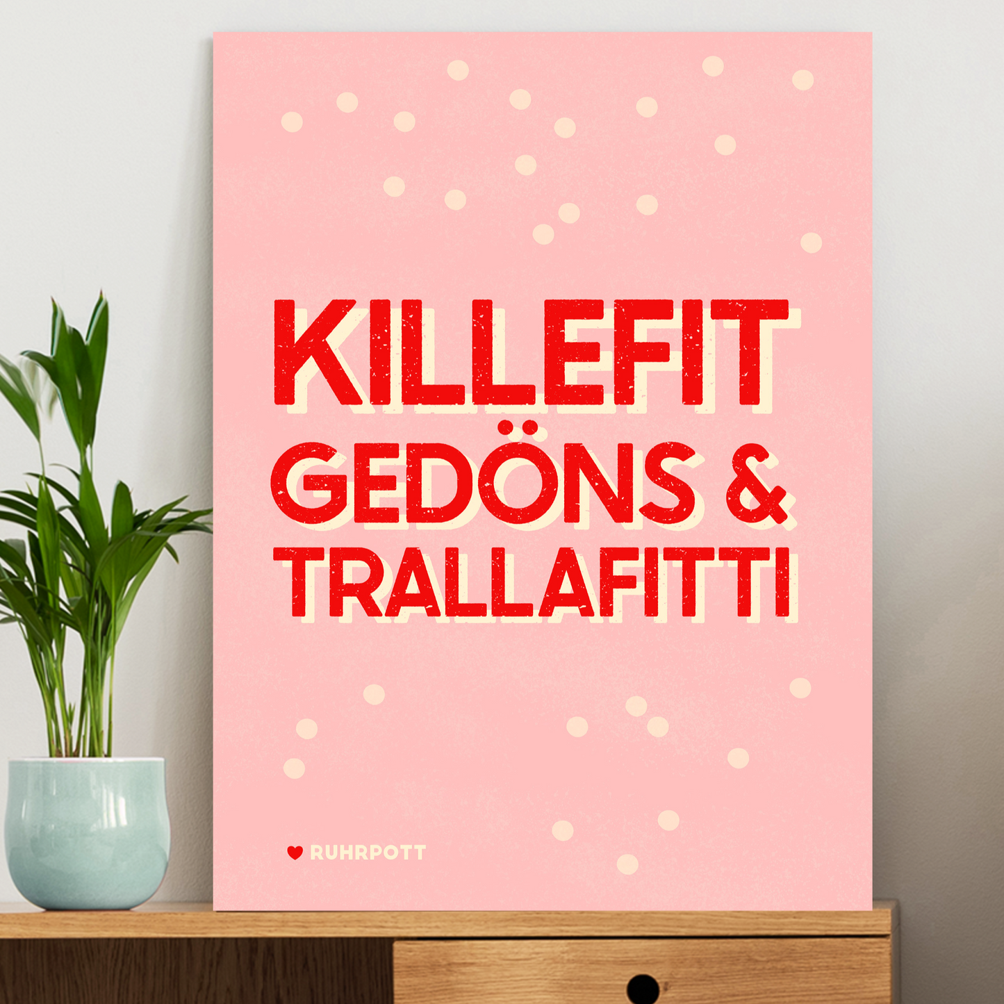 Stylische Ruhrpott-Leinwand mit humorvollem Schriftzug für echte Pott-Kinder.
