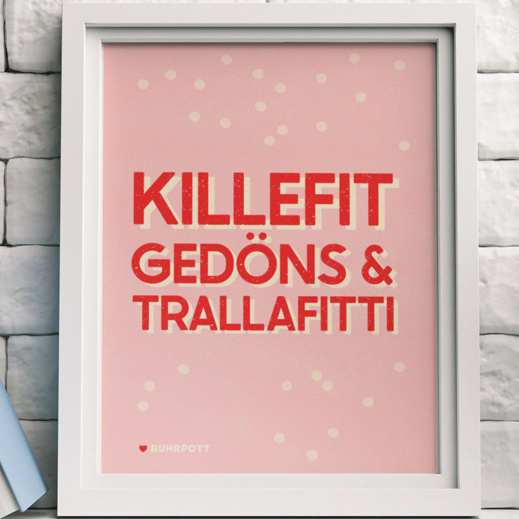 Stilvolles Wandposter mit Ruhrgebiet-Ausdrücken und modernem Design.