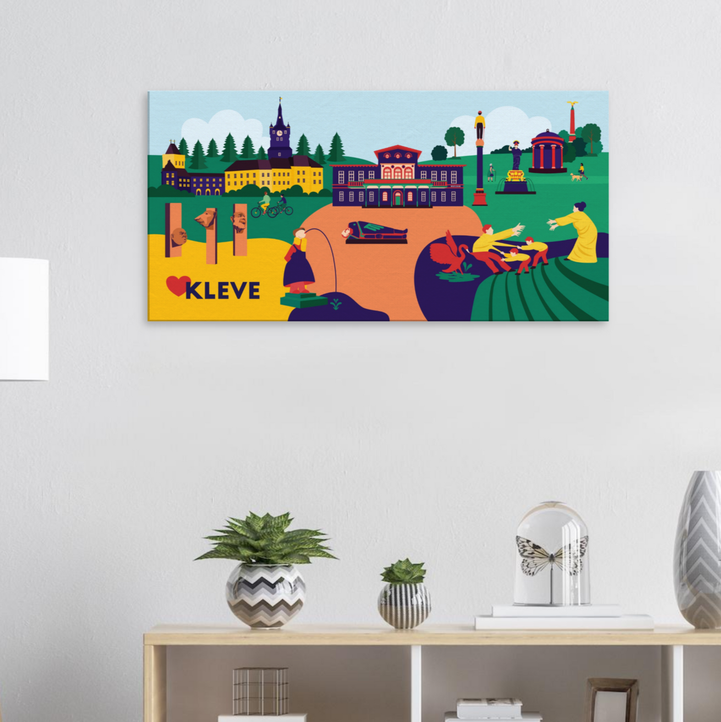 Kleve Wandbild mit historischen Wahrzeichen