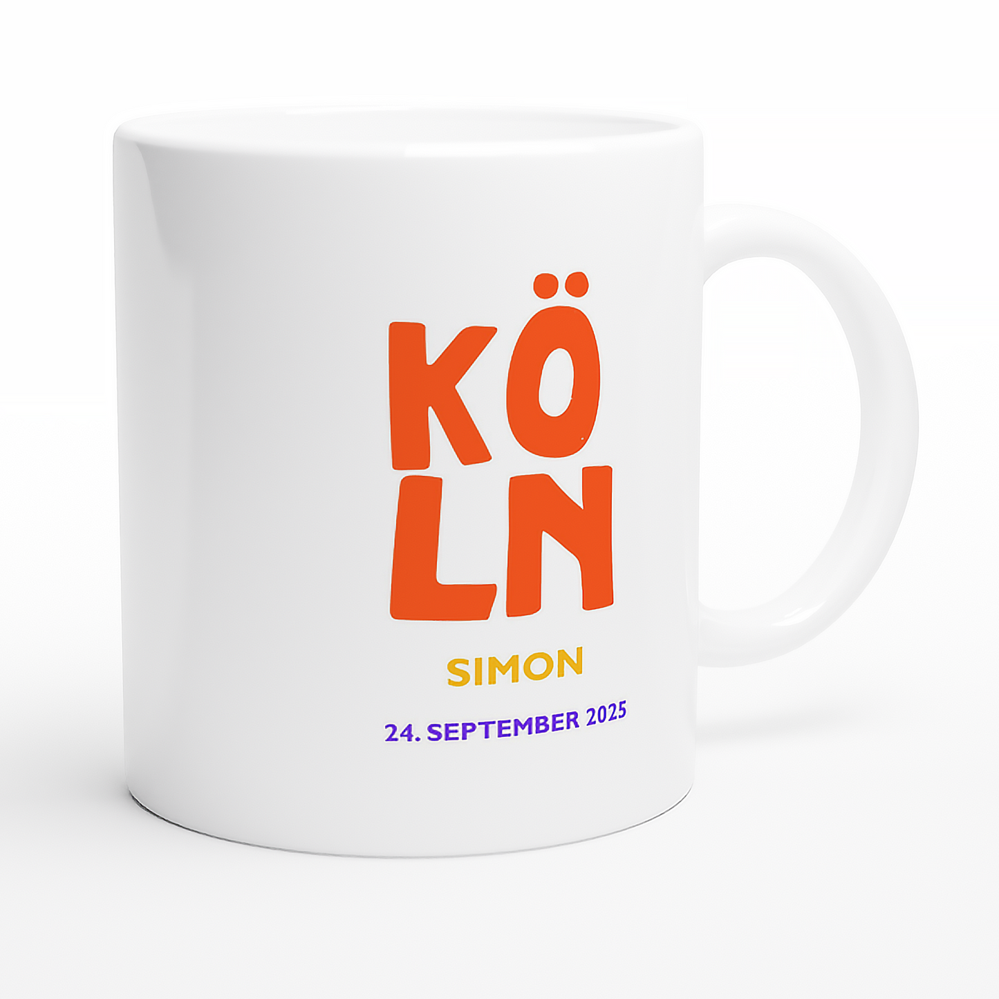 Geschenkidee Köln: Tasse mit personalisierter Aufschrift