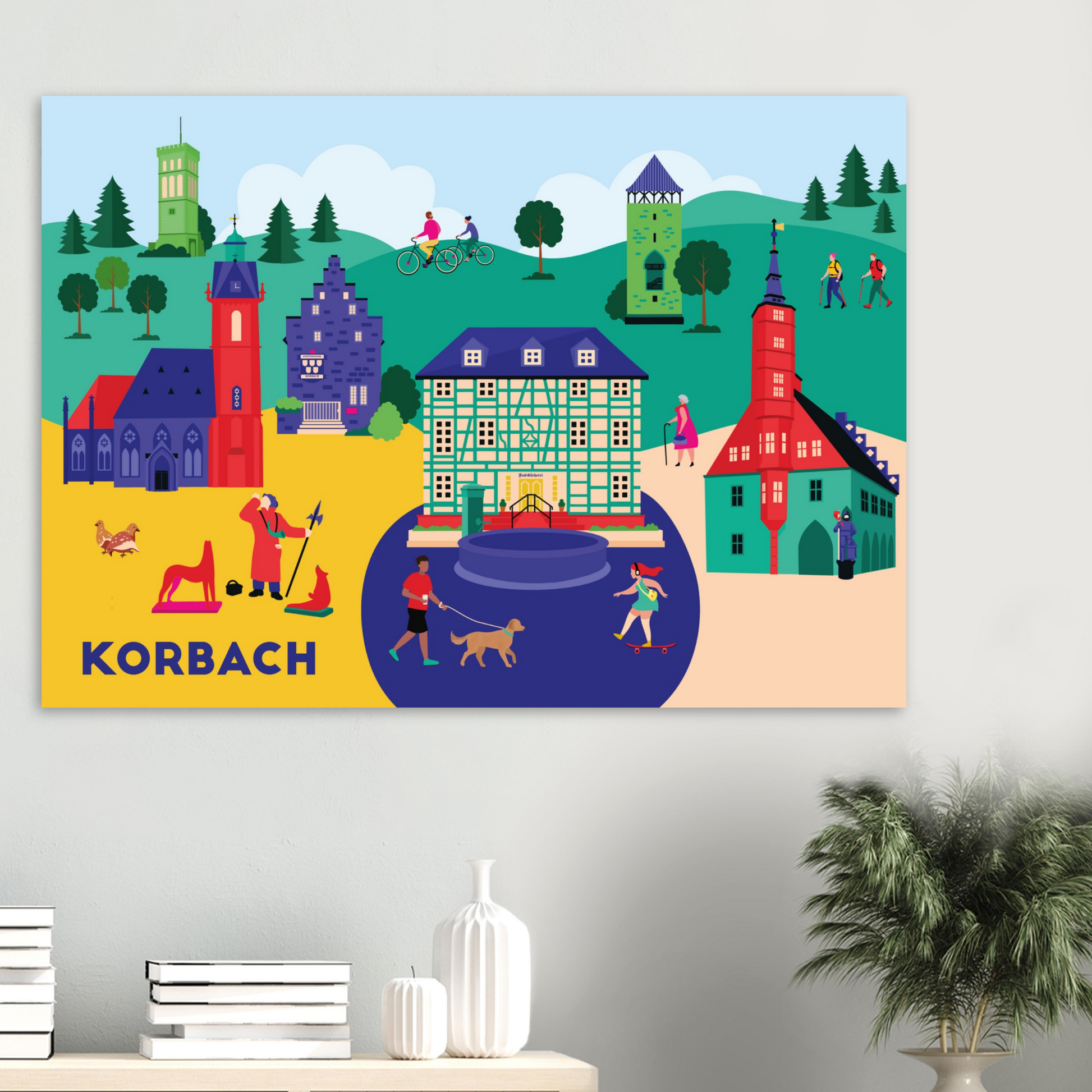 Stadtposter Korbach mit Rathaus, Kilianskirche und Tylenturm