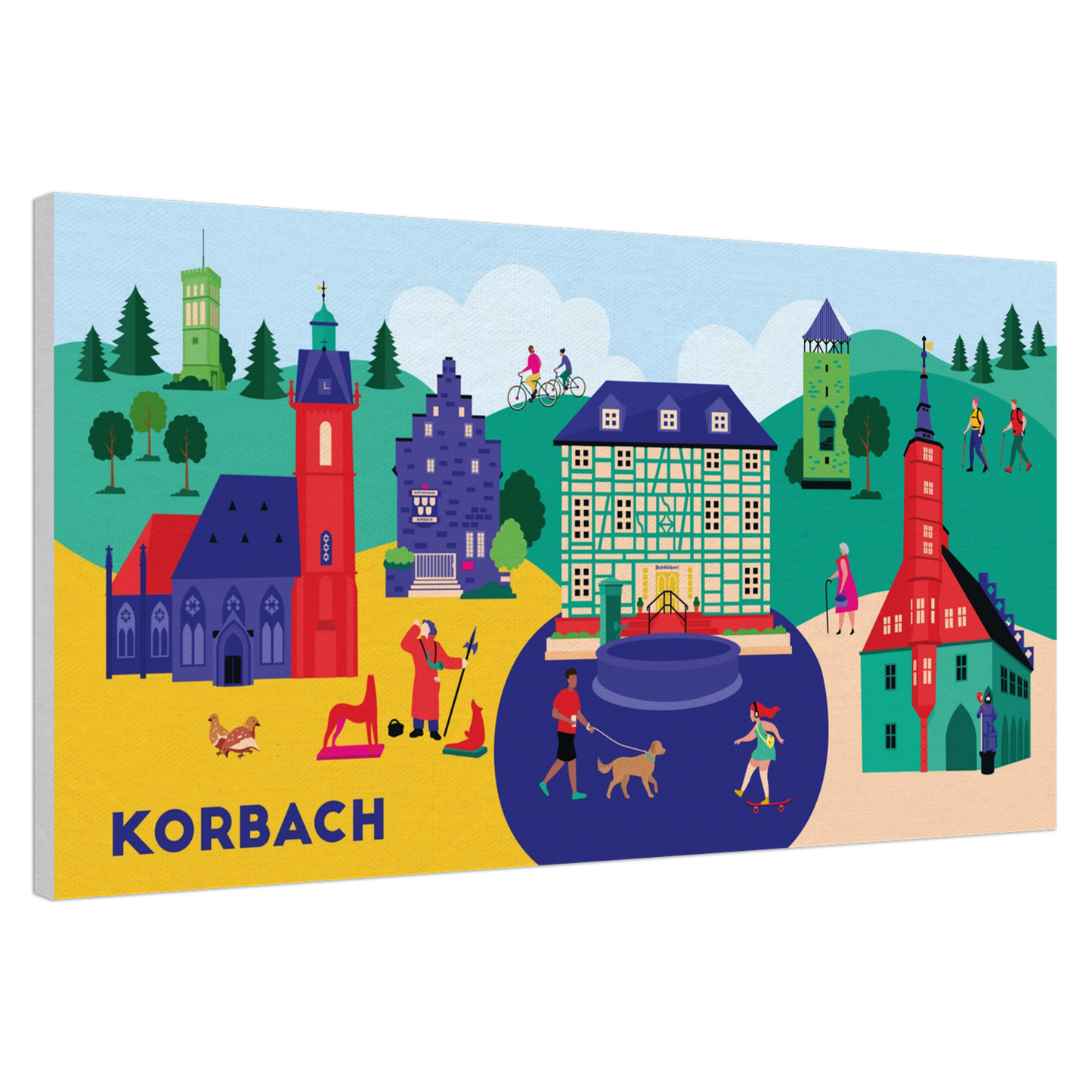 Grafisches Korbach-Wandbild für Wohnzimmer oder Flur