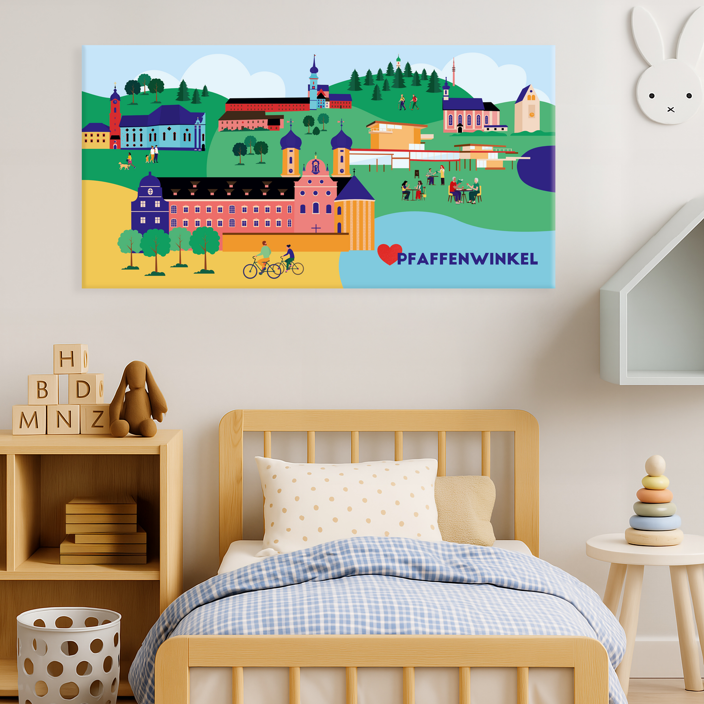 Leinwand mit regionalen Sehenswürdigkeiten in Flat Design