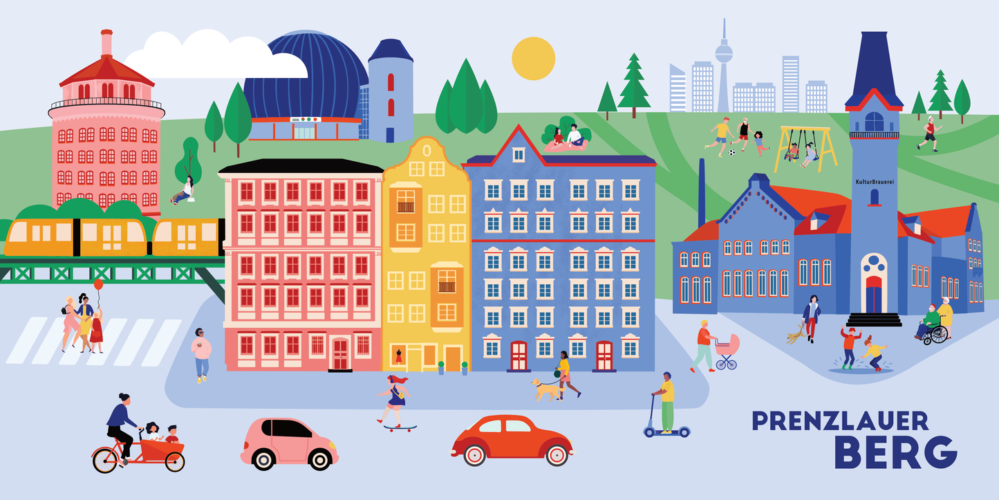 Urbane Berlin Illustration im skandinavischen Stil