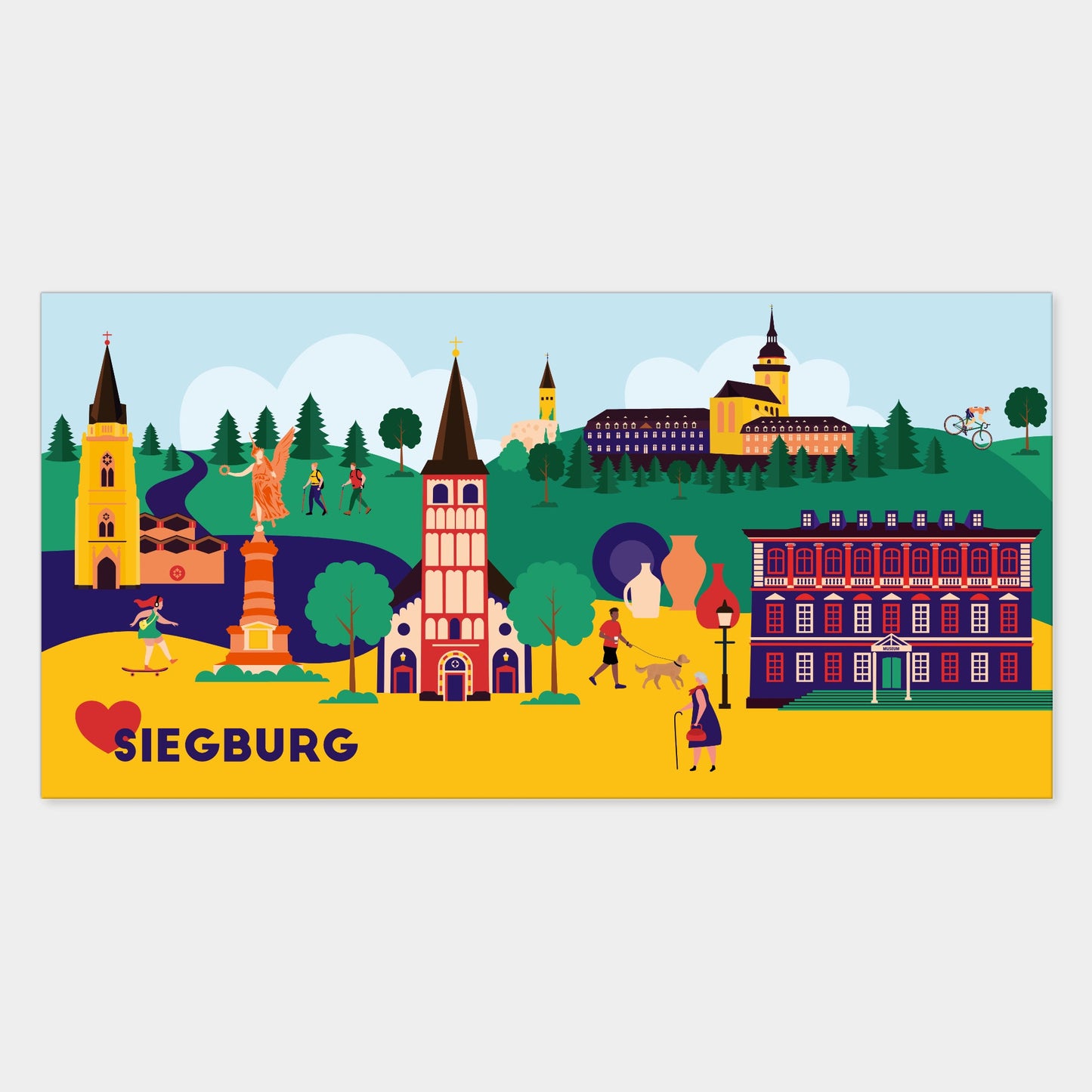 Leinwanddruck mit Sehenswürdigkeiten von Siegburg