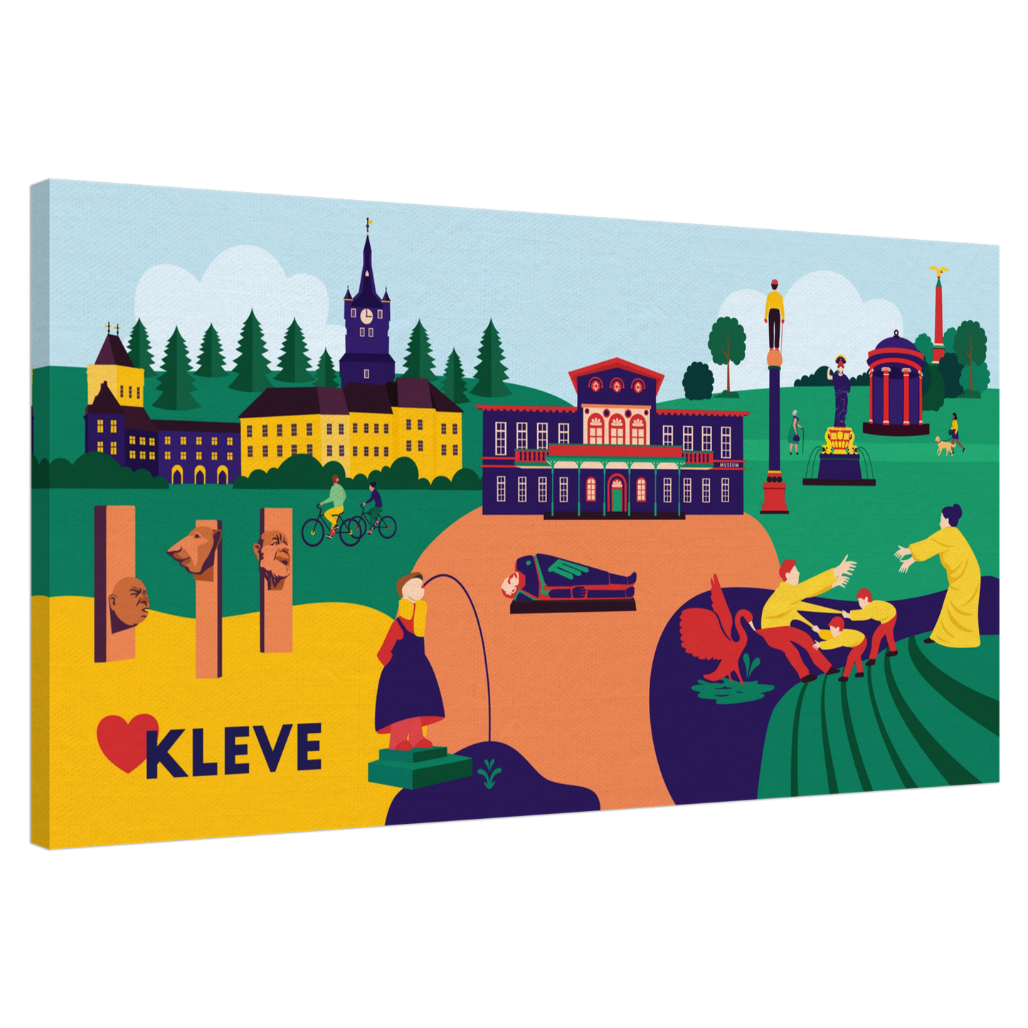 Moderne Illustration von Kleve als Leinwandbild