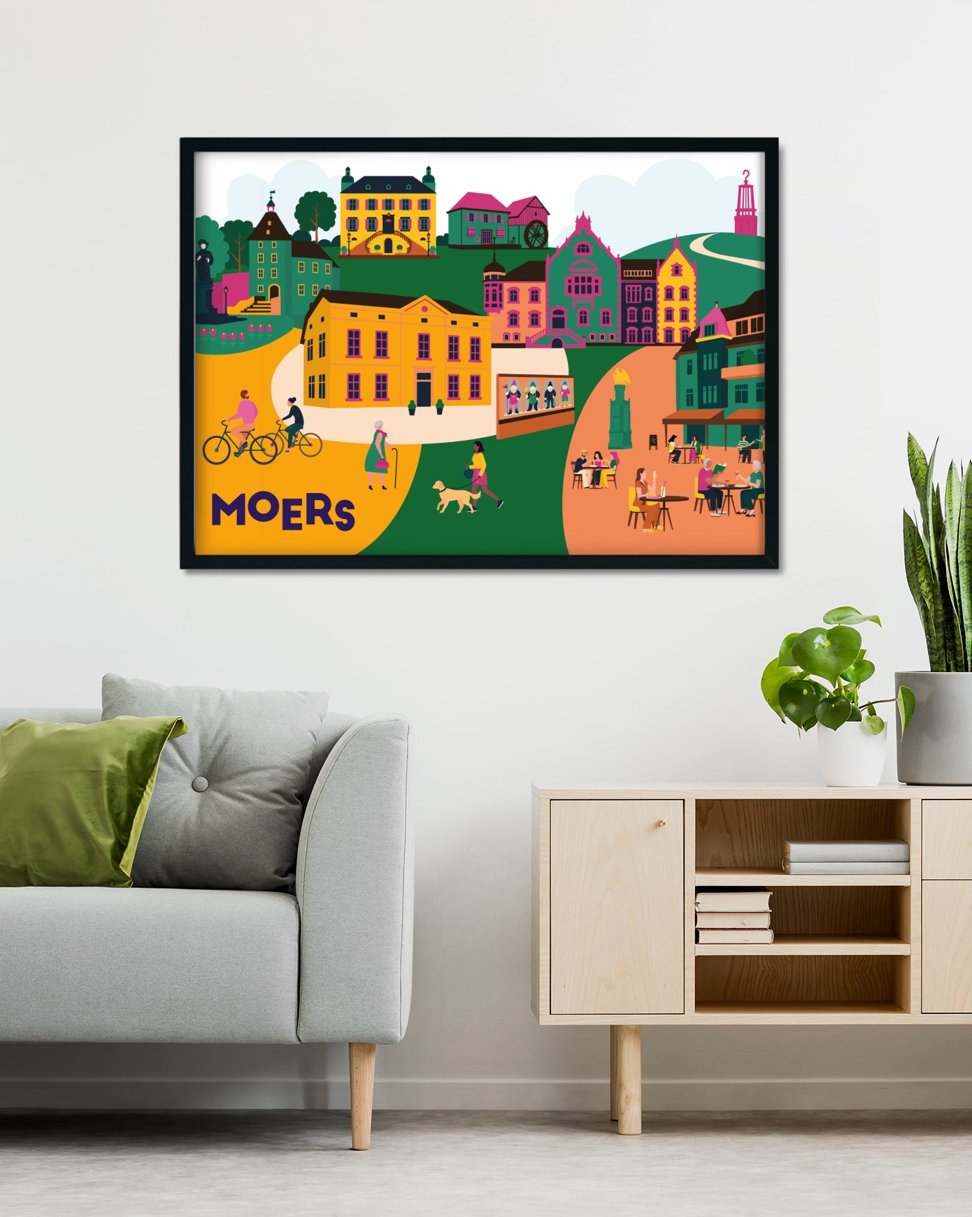 Design-Poster mit Wahrzeichen aus Moers – ideal als Geschenk oder Wanddeko