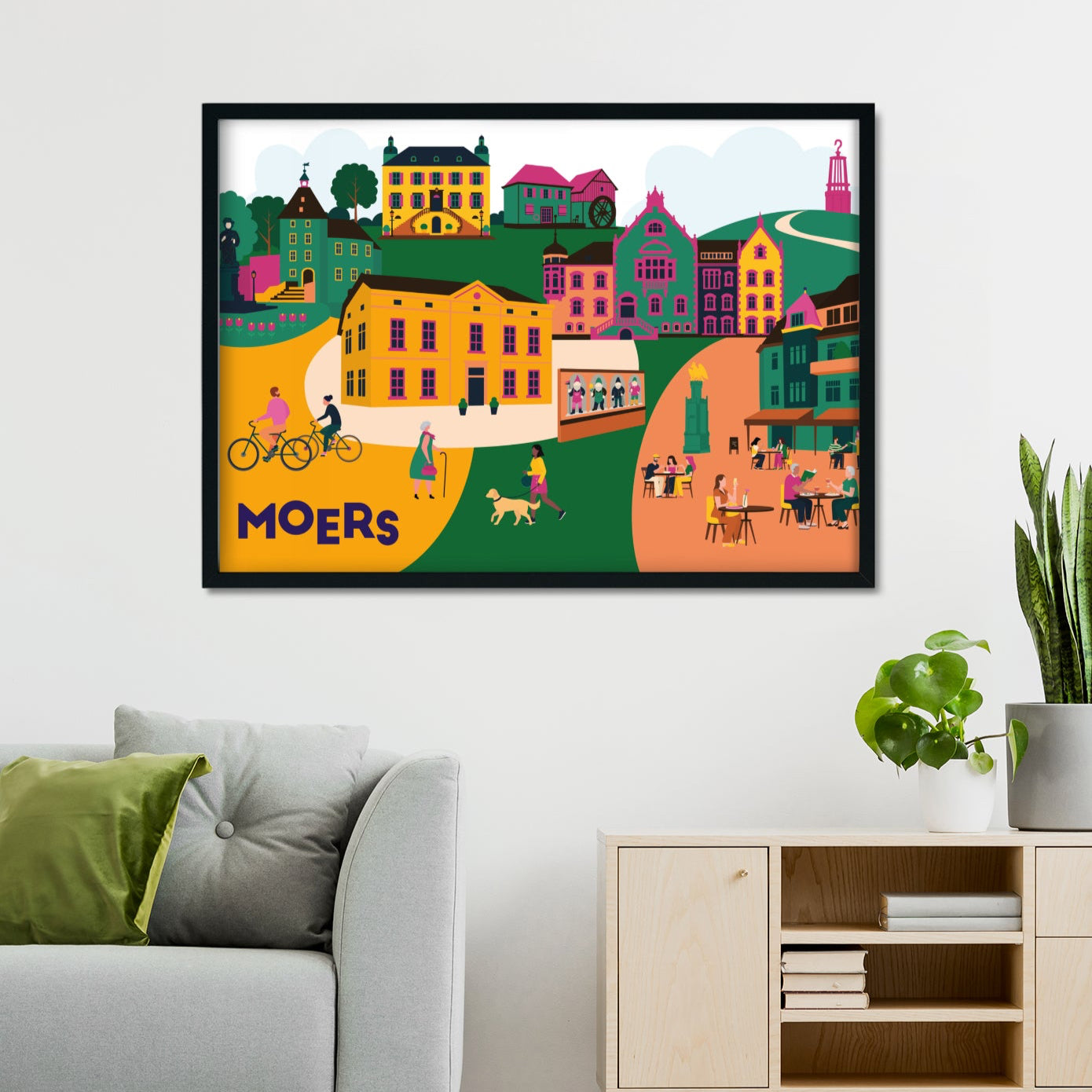 Design-Poster mit Wahrzeichen aus Moers – ideal als Geschenk oder Wanddeko