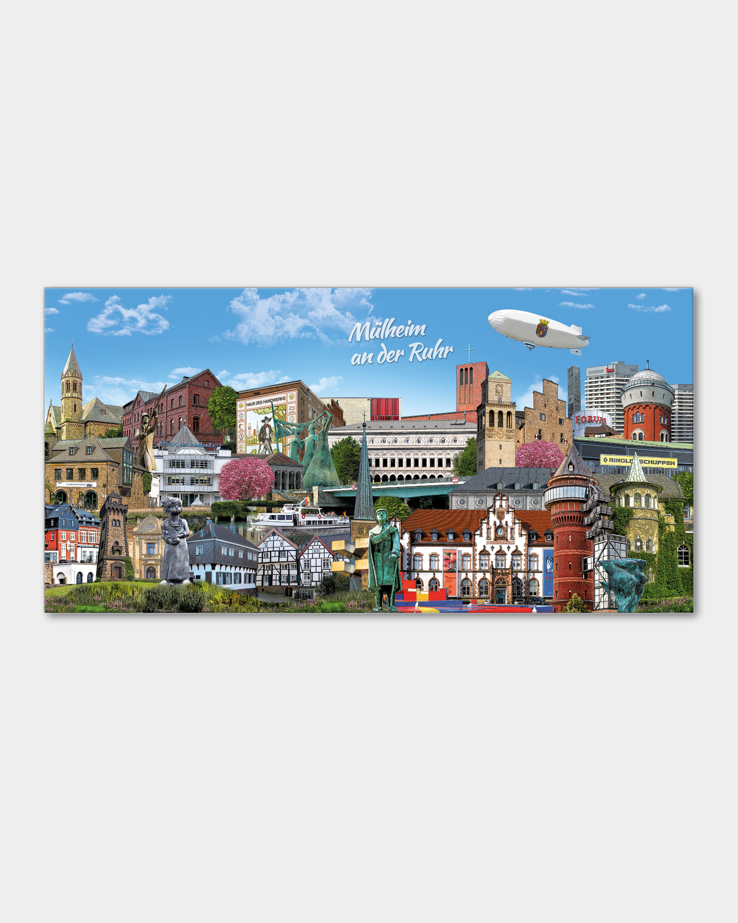 Stilvolles Wandbild mit den schönsten Sehenswürdigkeiten der Stadt.