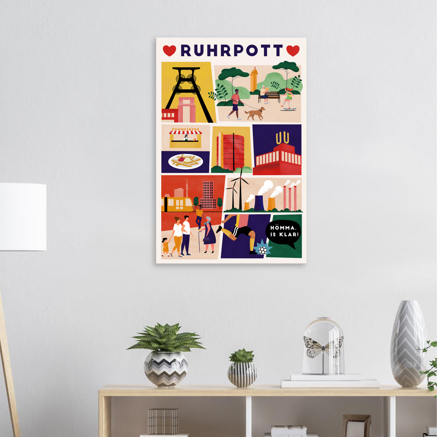 Ruhrpott-Dekoration als Leinwandbild mit Kultfaktor und urbanem Design.