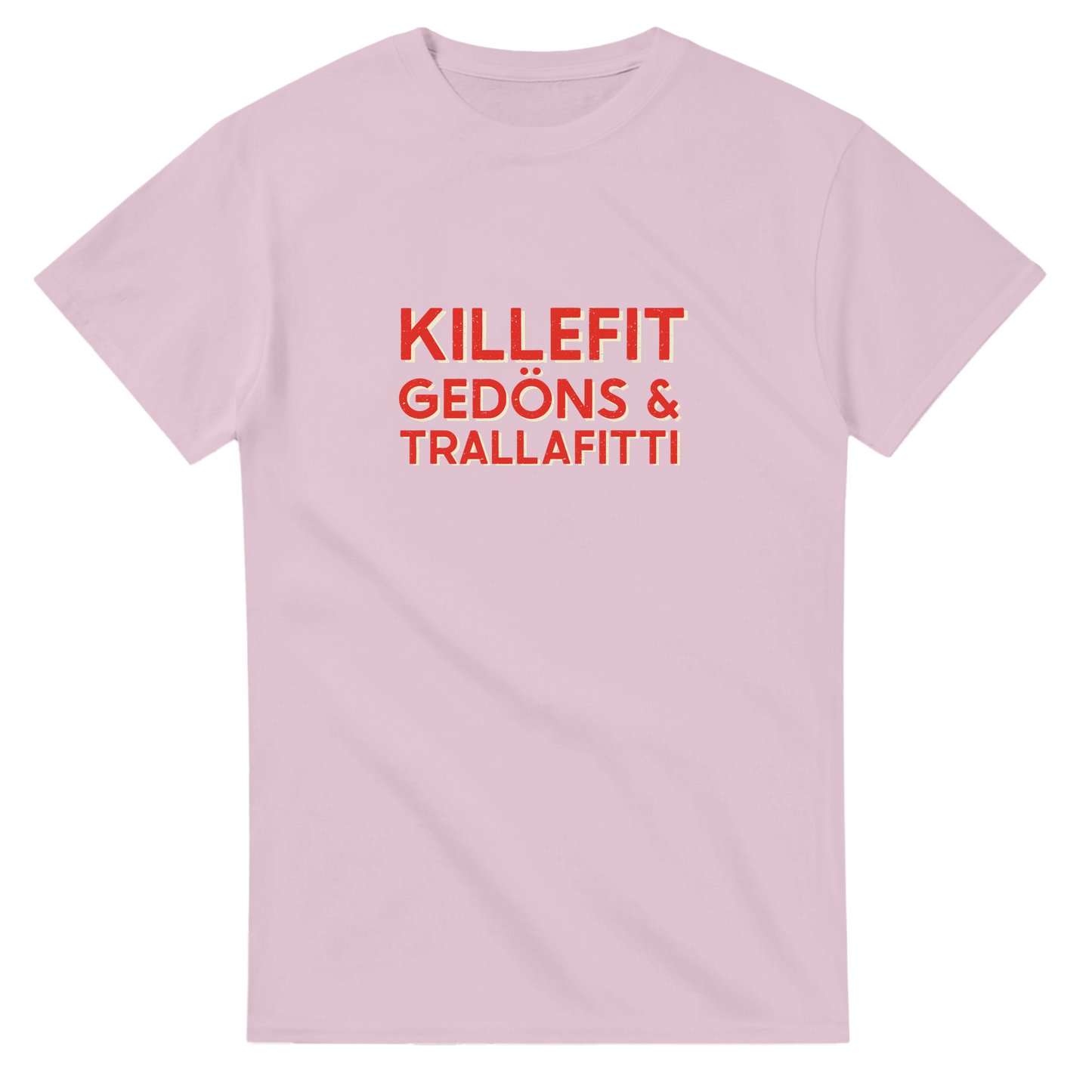 T-Shirt mit dem Ruhrpott-Spruch „Killefit, Gedöns & Trallafitti“ in rosa für Frauen