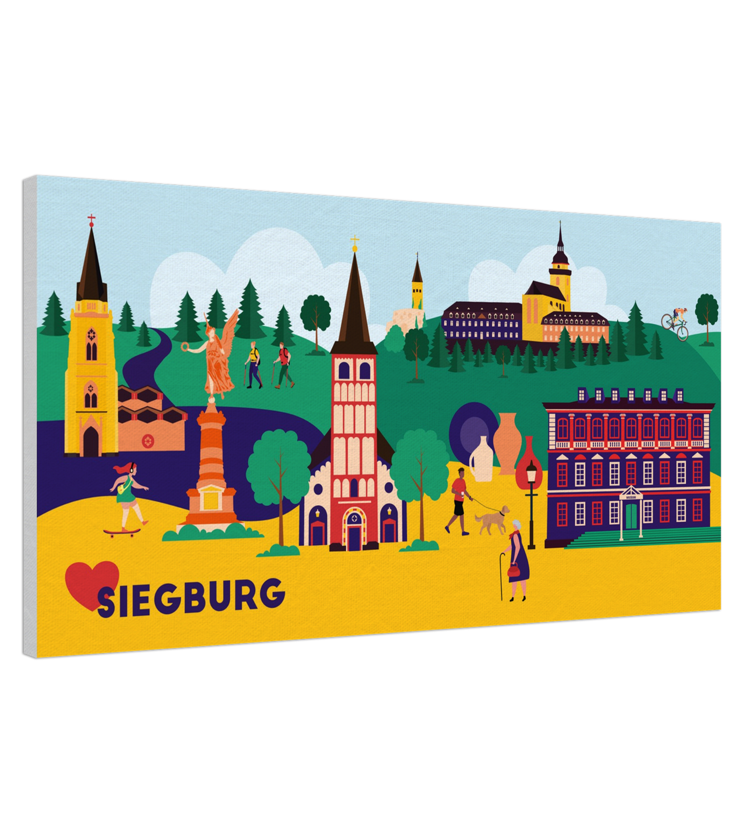 Siegburg Wandbild mit Sankt Servatius und Kriegerdenkmal