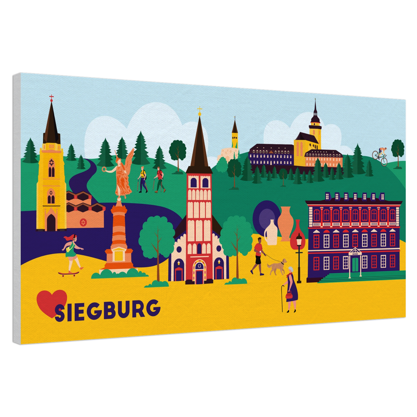 Siegburg Wandbild mit Sankt Servatius und Kriegerdenkmal