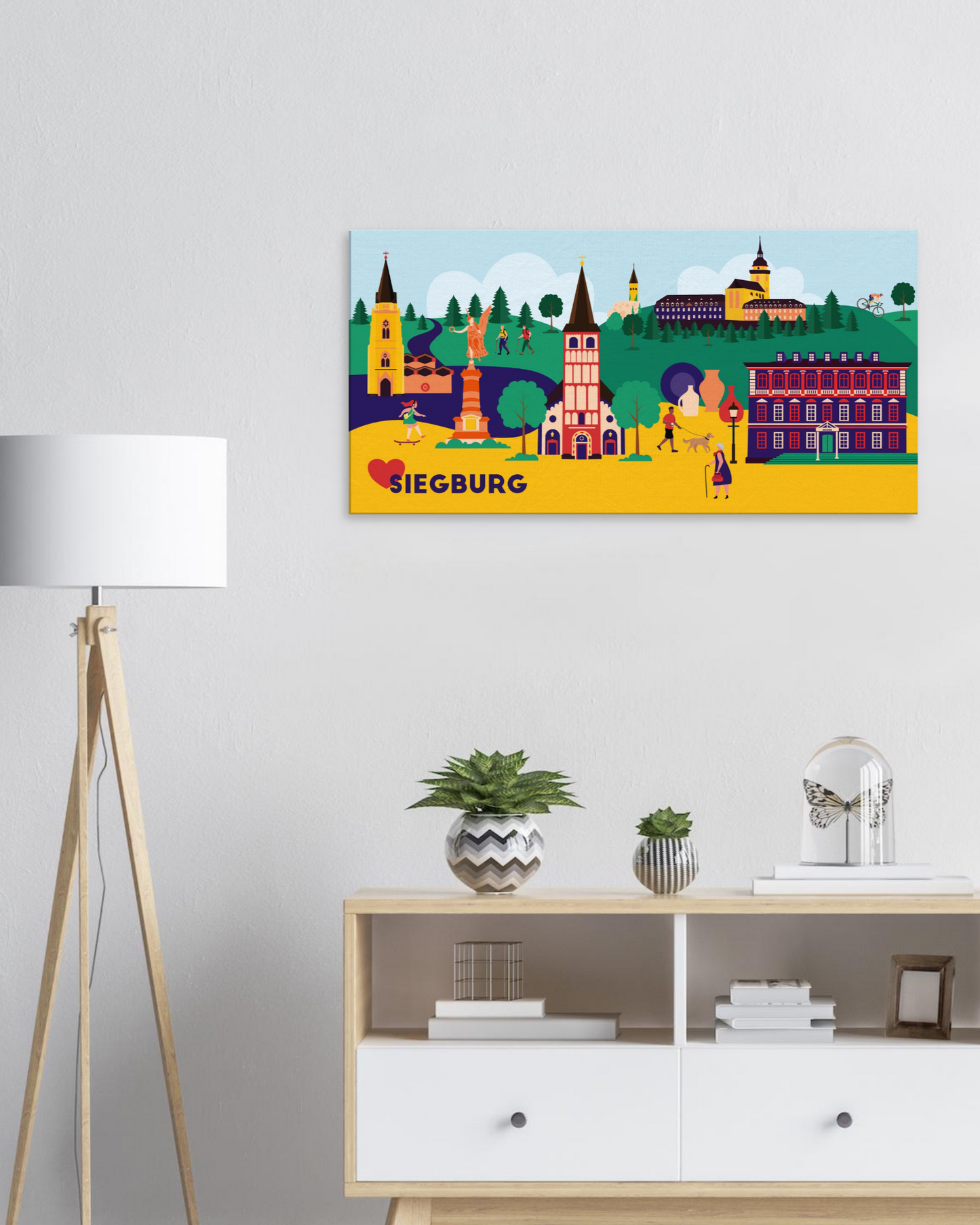 Canvas mit Siegburg Motiv – Kunstdruck im skandinavischen Stil