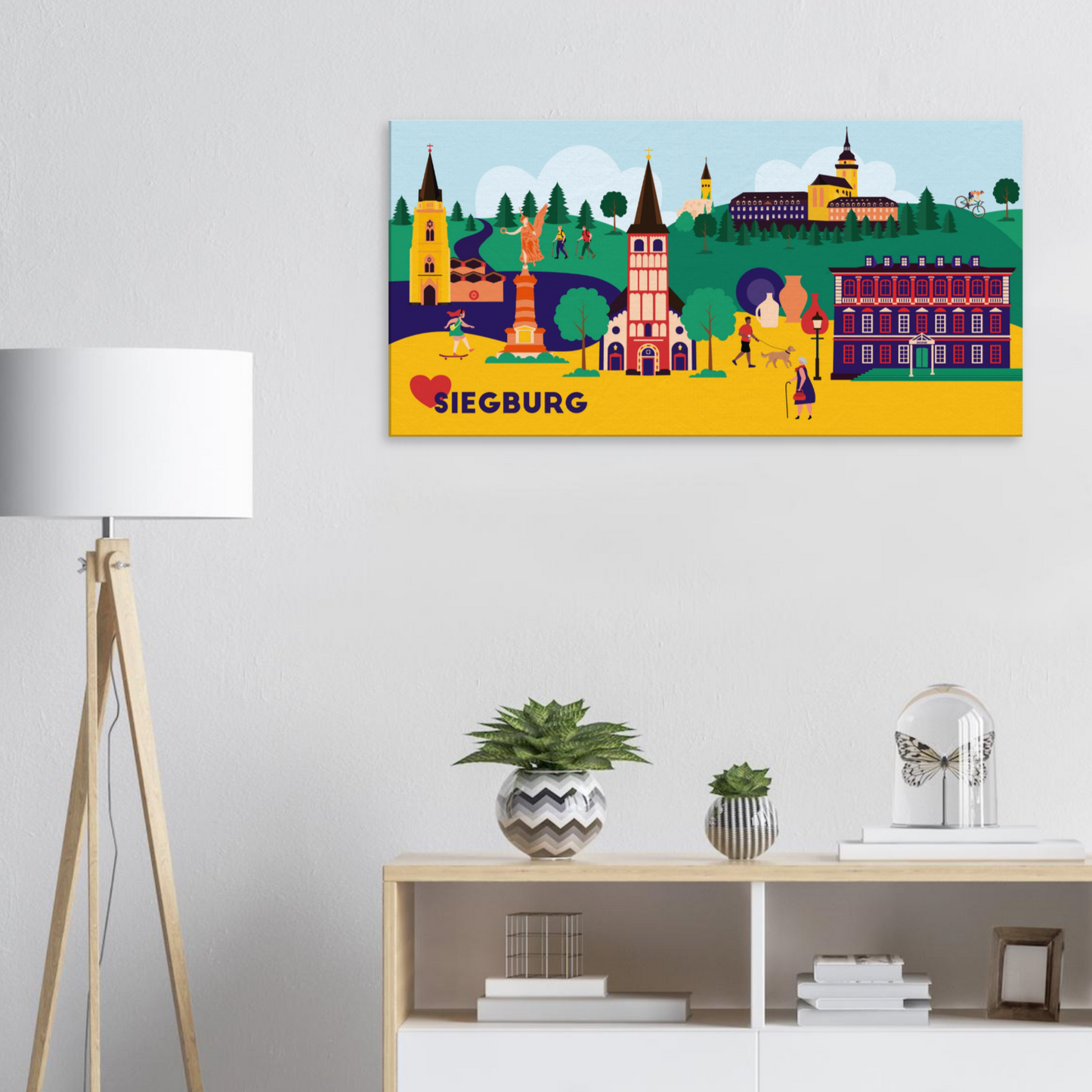 Canvas mit Siegburg Motiv – Kunstdruck im skandinavischen Stil