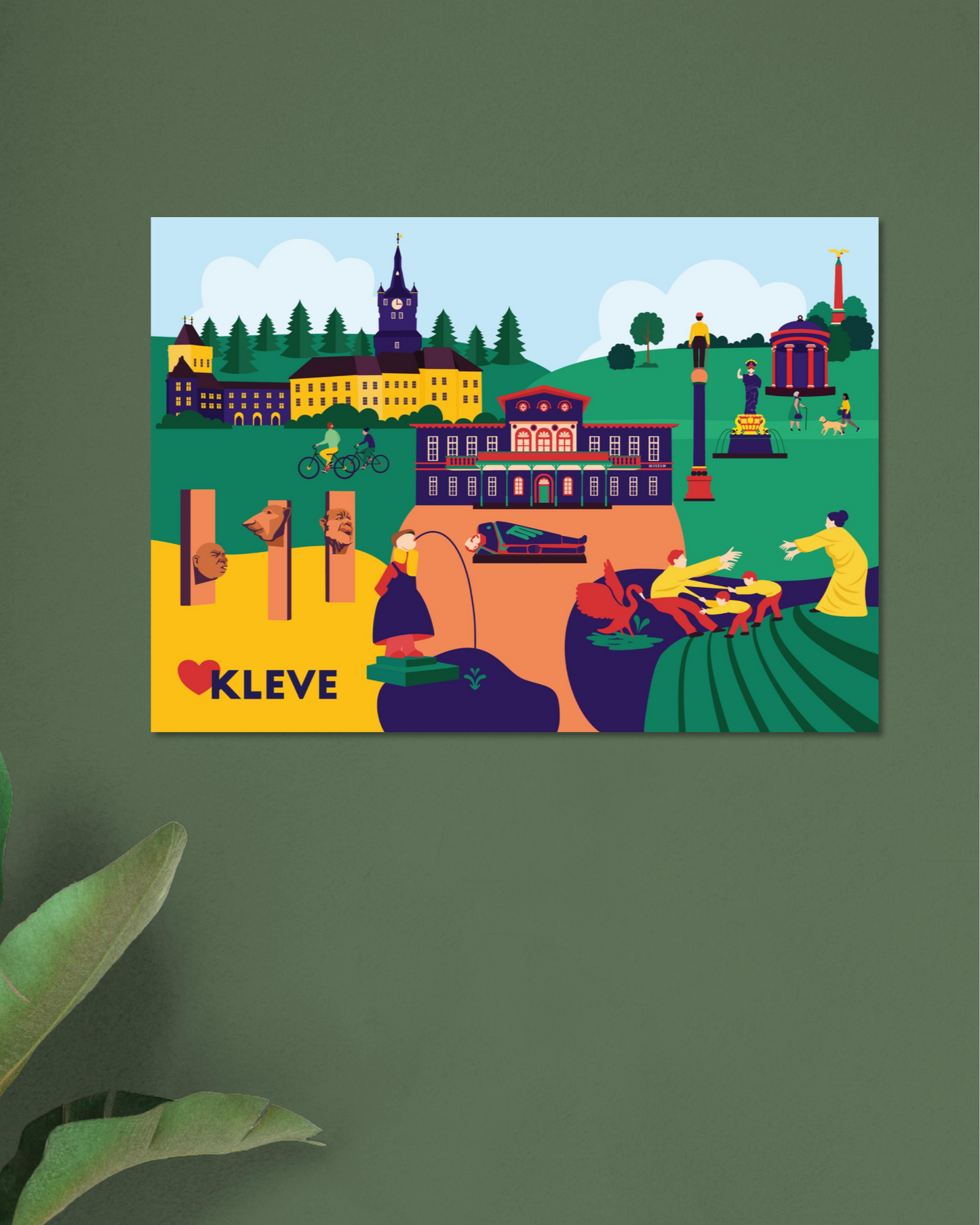Stadtliebe als Poster: Kleve illustriert im Scandi-Stil
