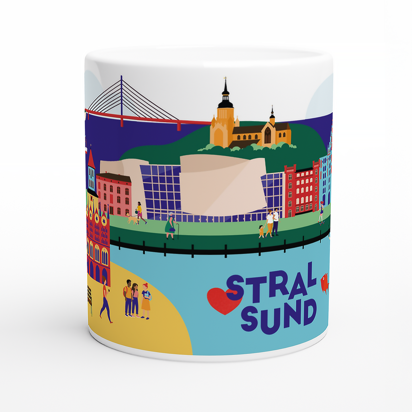 Design-Tasse mit Stadtmotiv Stralsund – perfekte Geschenkidee mit Küstenflair