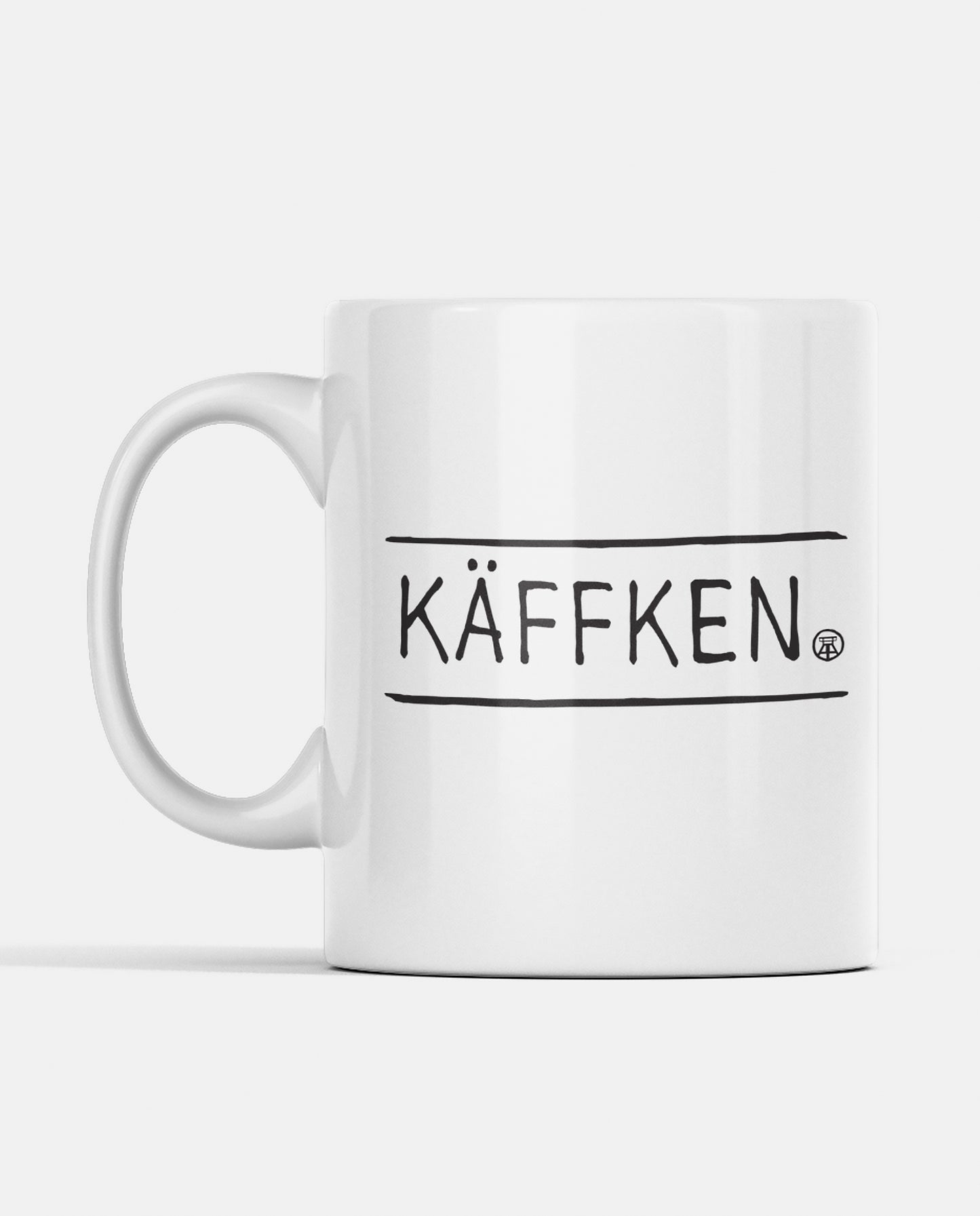 Minimalistische Ruhrpott-Tasse mit kultigem Schriftzug, beidseitig bedruckt und spülmaschinengeeignet.