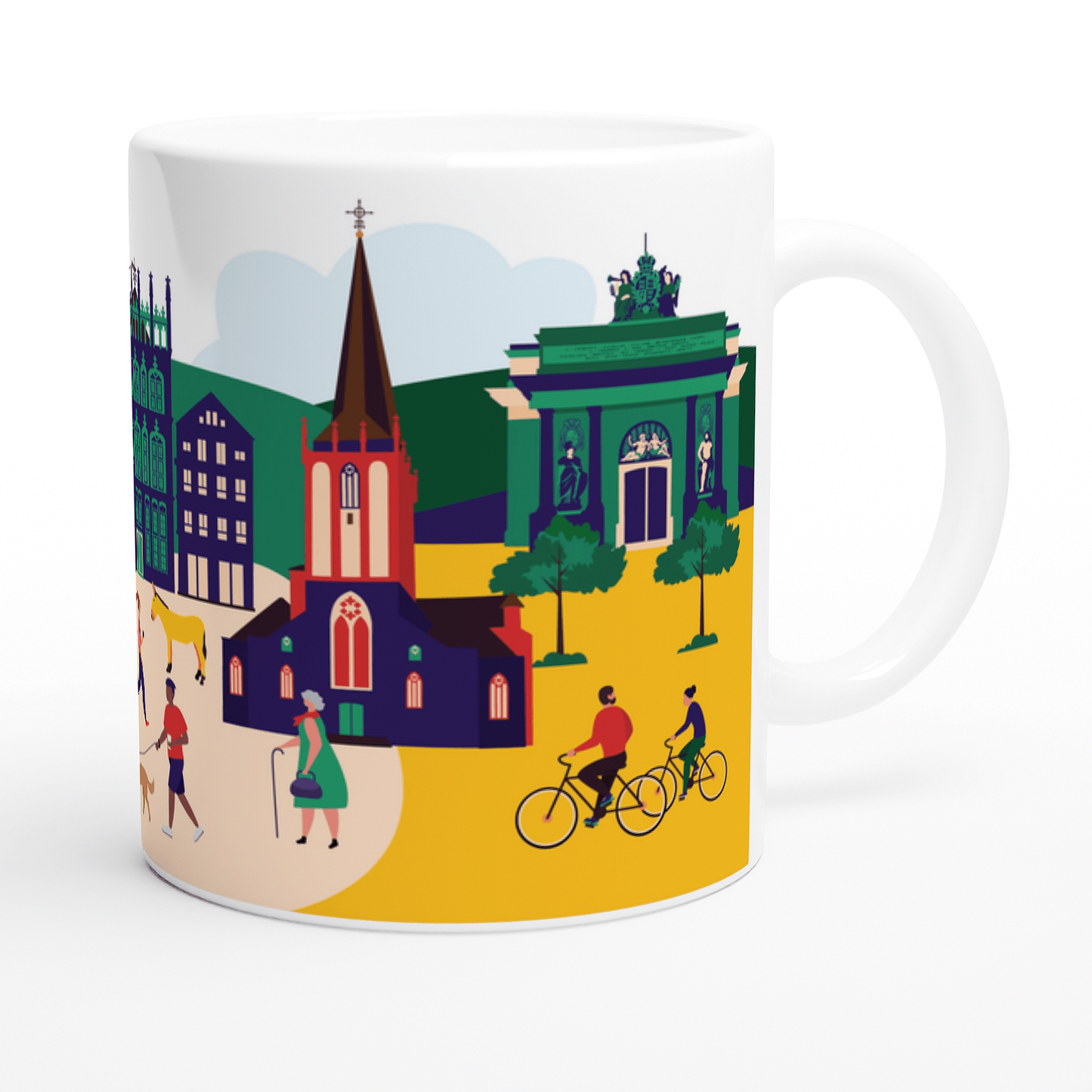 Wesel Souvenirtasse – hochwertige Stadt-Tasse mit modernem Stadtbild.
