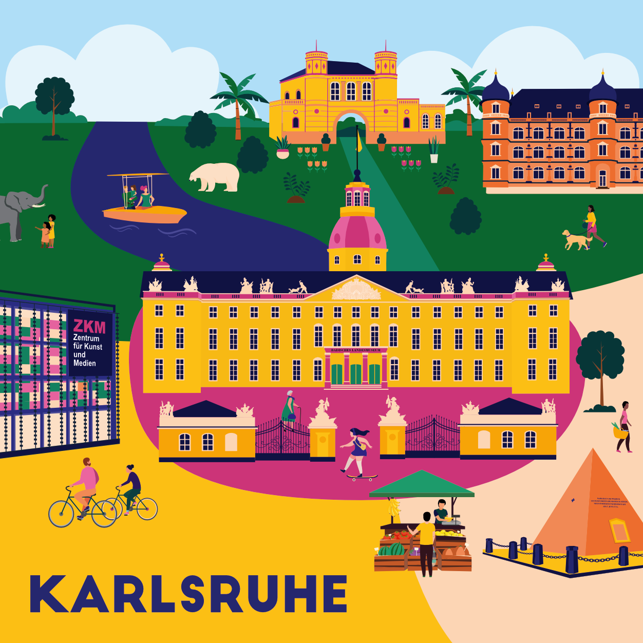 Karlsruhe Illustration von Rike Mayer