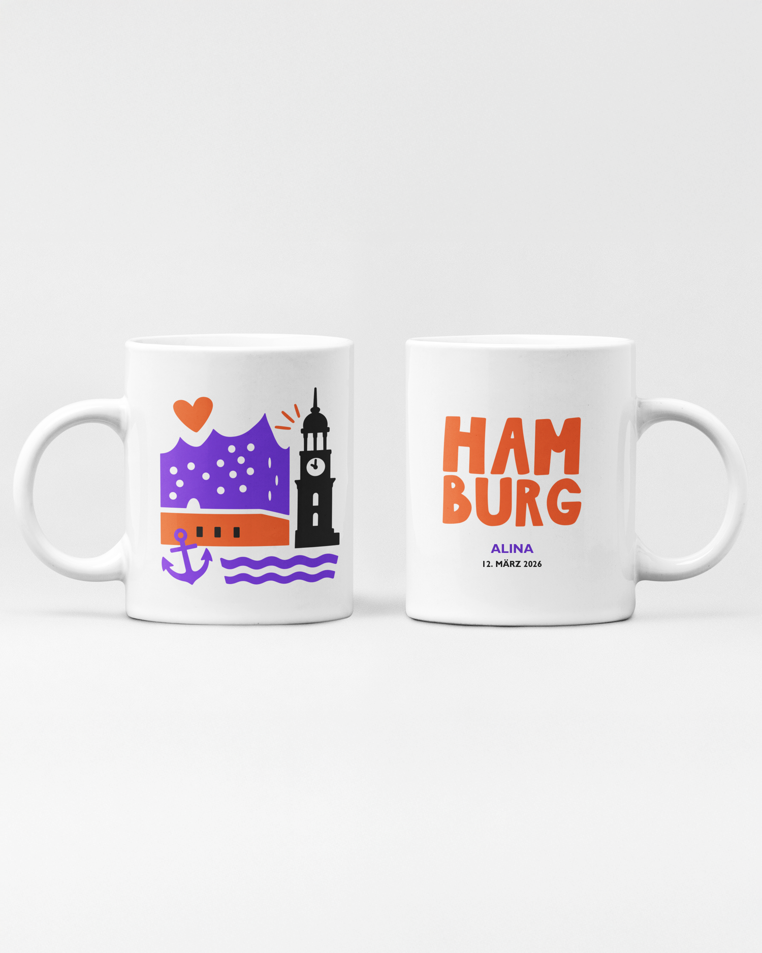 Hamburg Tasse personalisierte mit Name und Datum