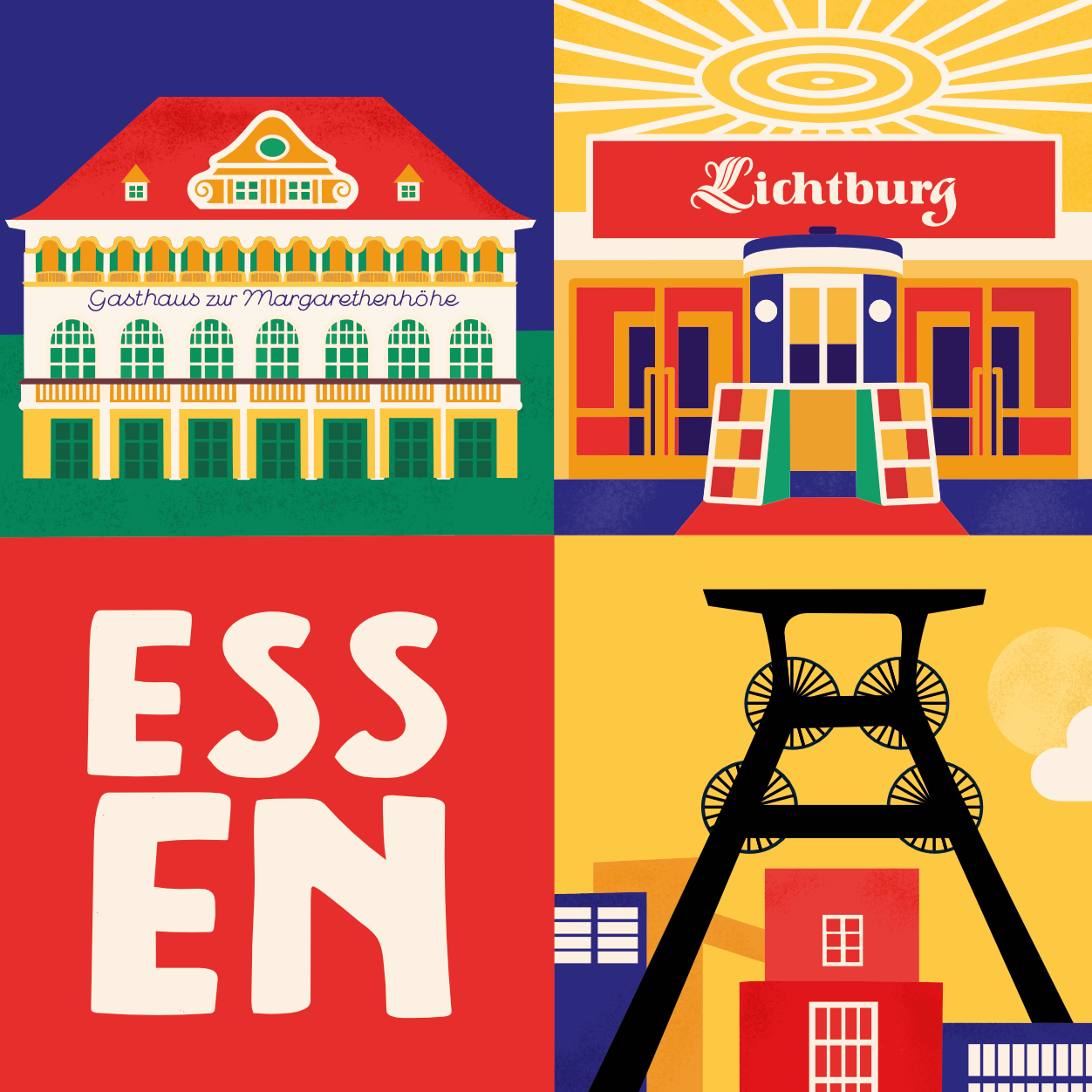 Essen Illustration im modernen Pop Art Stil von Rike Mayer