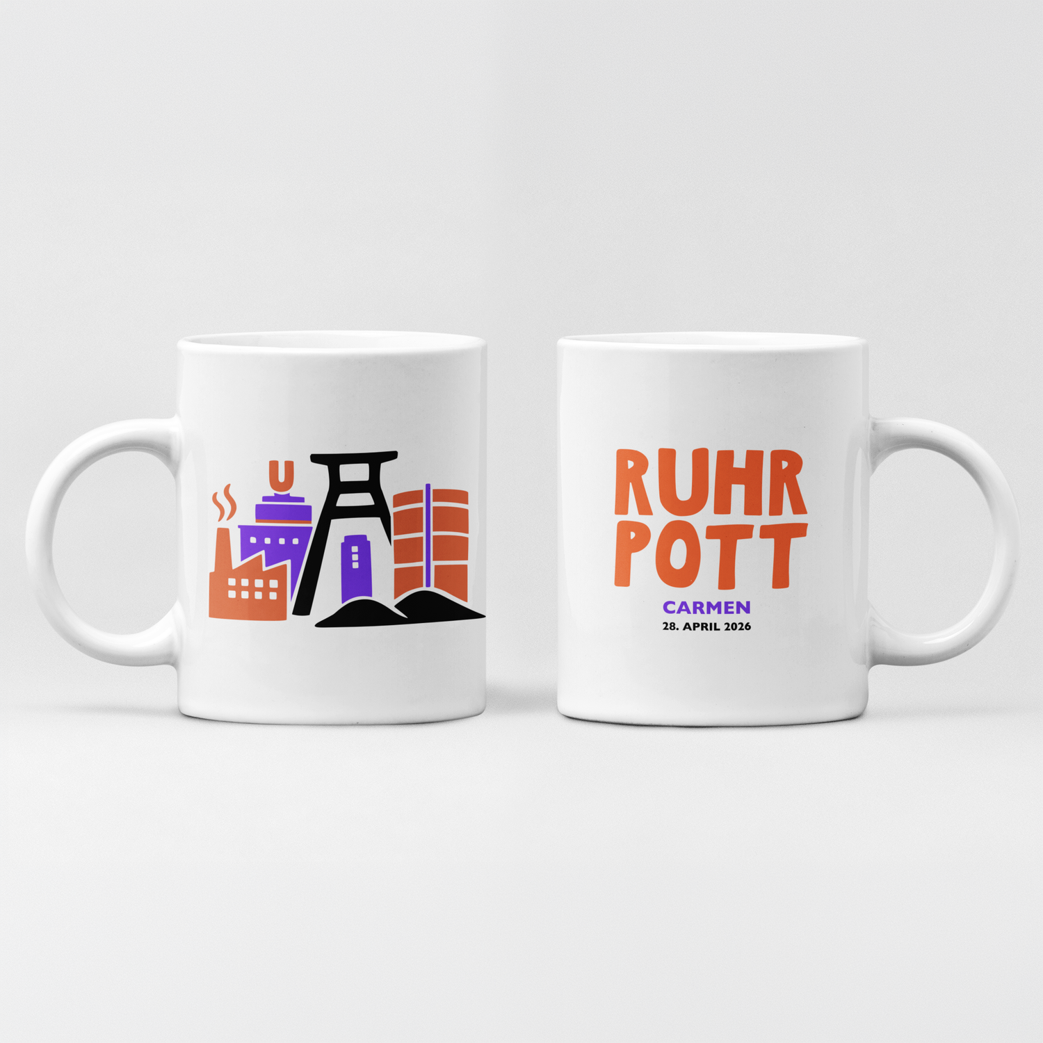 Ruhrpott personalisierte Tasse Name und Datum