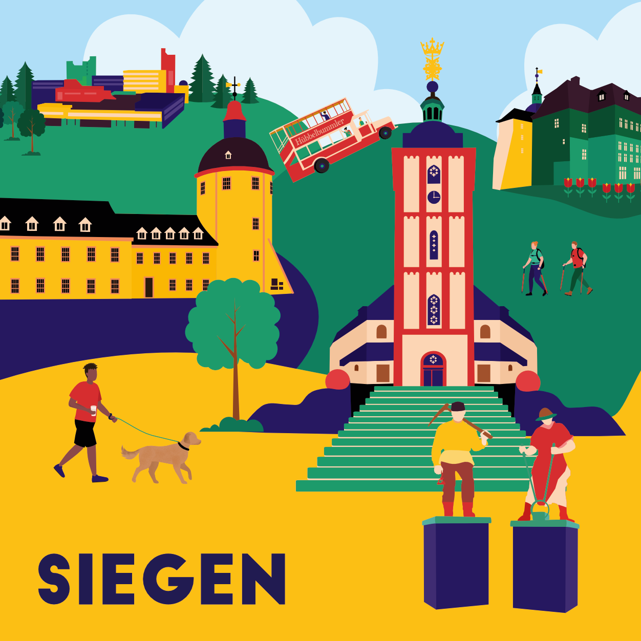 Siegen Stadt  Illustration von Rike Mayer