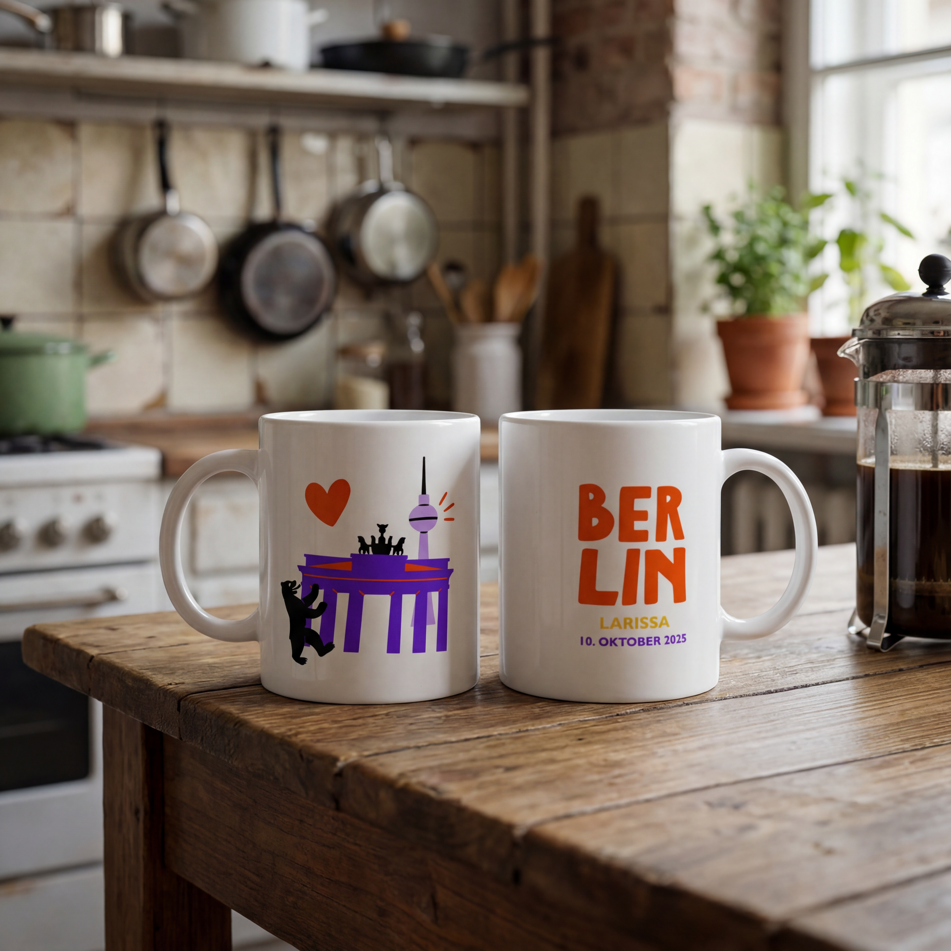 personalisierte tasse mit namen berlin illustration kaffeebecher personalisiert souvenir küche