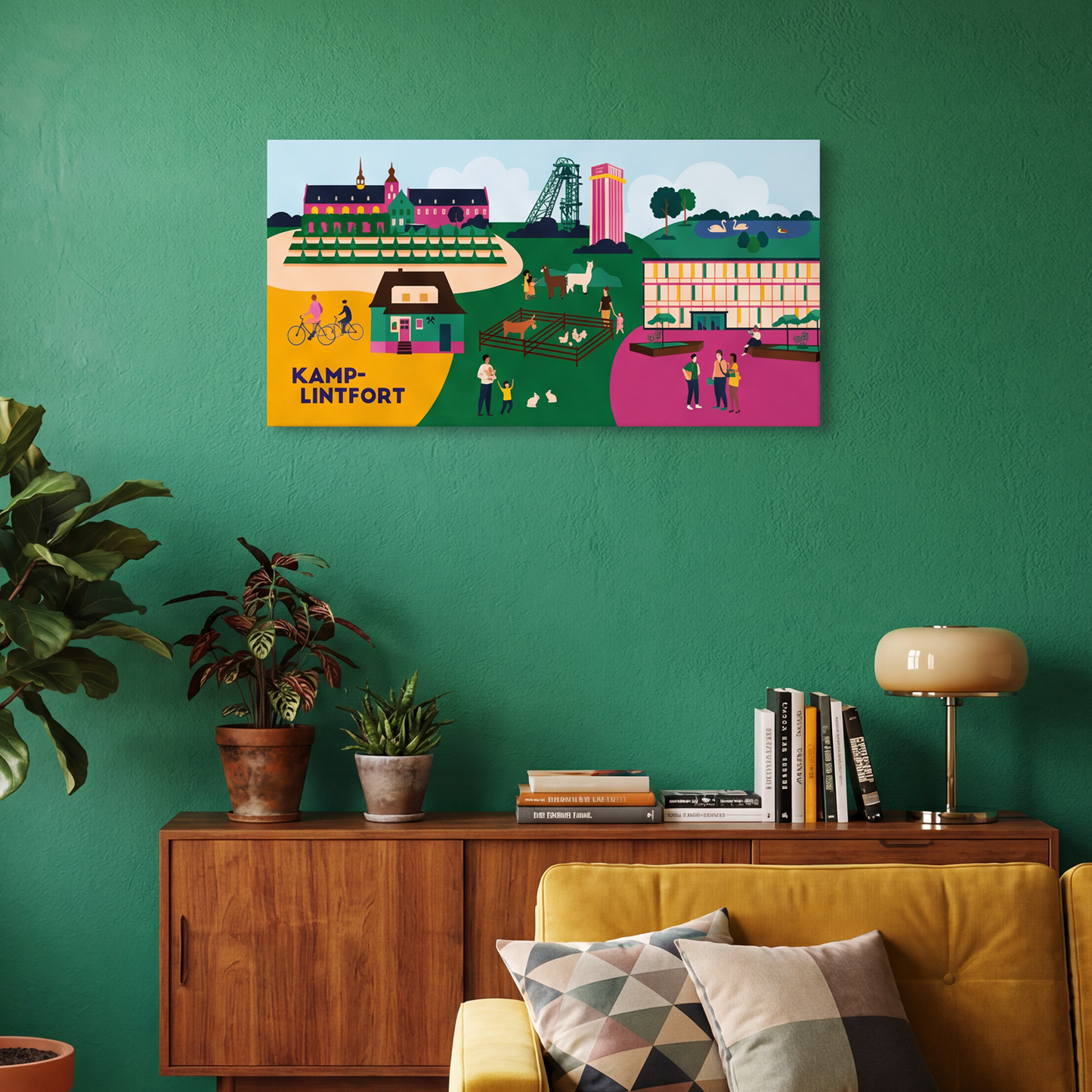 kunstdrucke auf leinwand Kamp-Lintfort illustration modern folk art