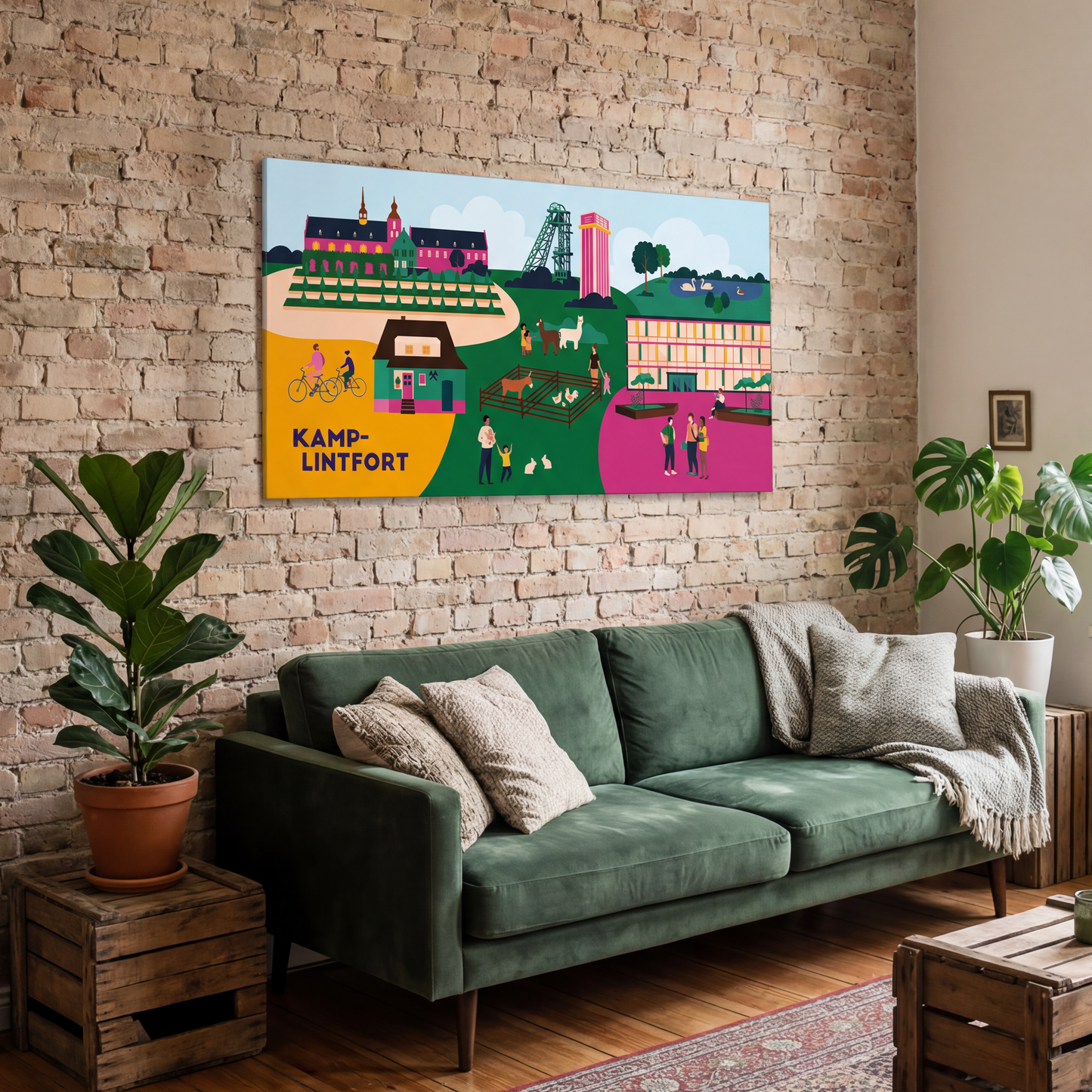 Leinwand mit Kamp-Lintfort Motiv, moderne Einrichtung 