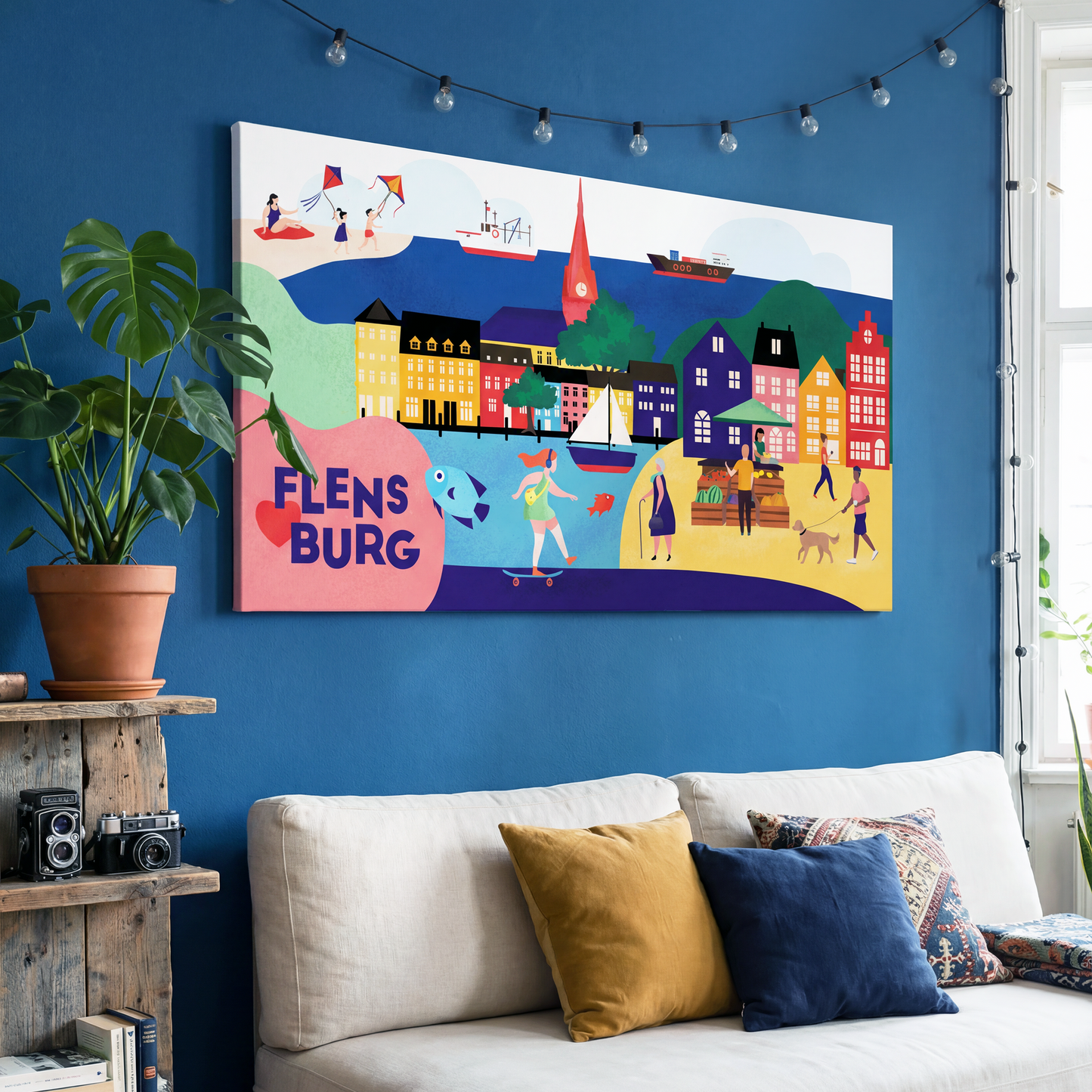 kunstdrucke auf leinwand flensburg illustration hafen leinwand kunstdruck moderne wandbilder wohnzimmer
