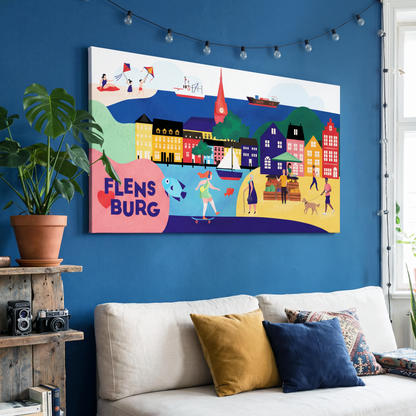 kunstdrucke auf leinwand flensburg illustration hafen leinwand kunstdruck moderne wandbilder wohnzimmer