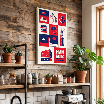leinwand kunstdruck souvenir aus hamburg küchenposter wandkunst