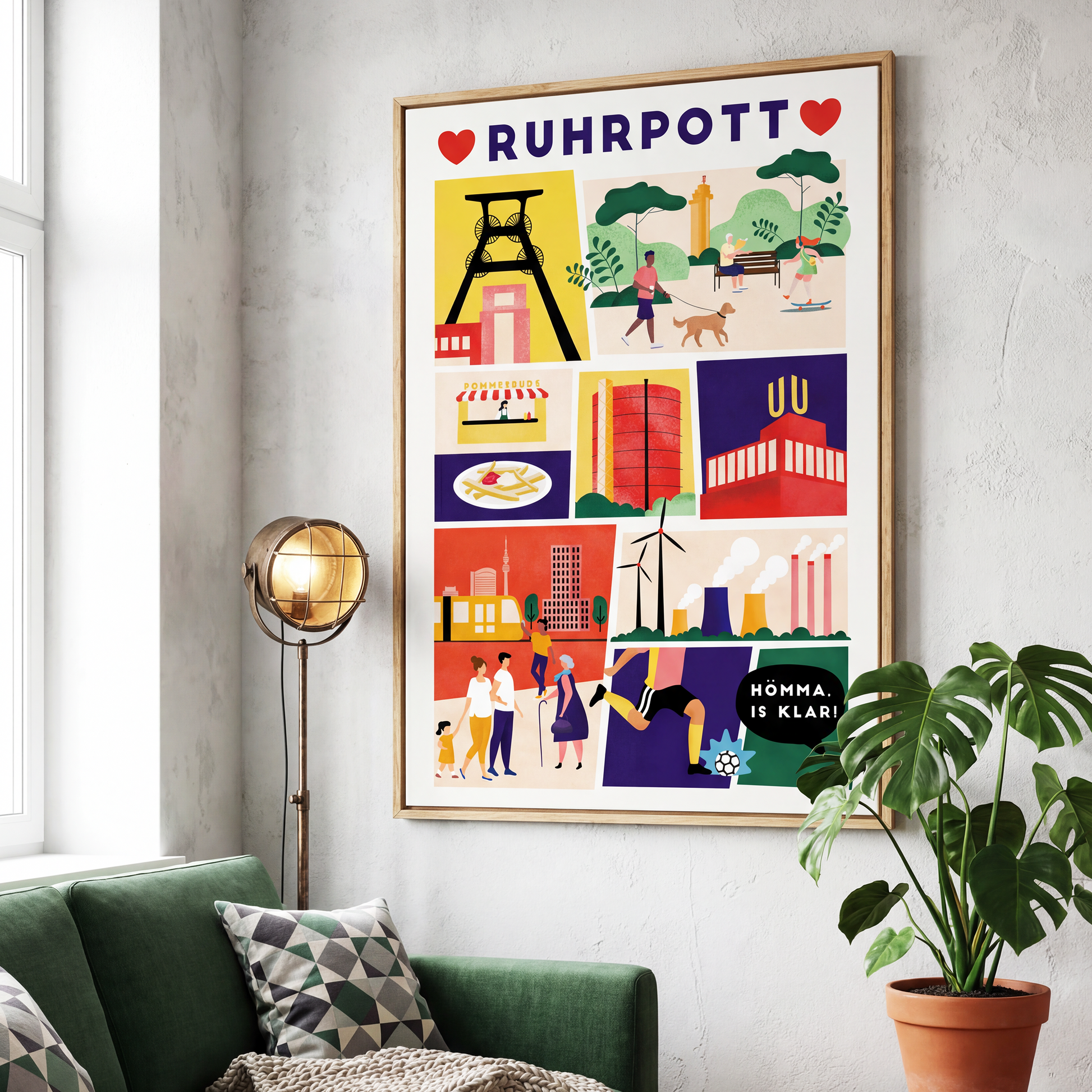 leinwand kunstdruck ruhrpott illustration wandkunst poster wohnzimmer modern modernes wohnzimmer bilder