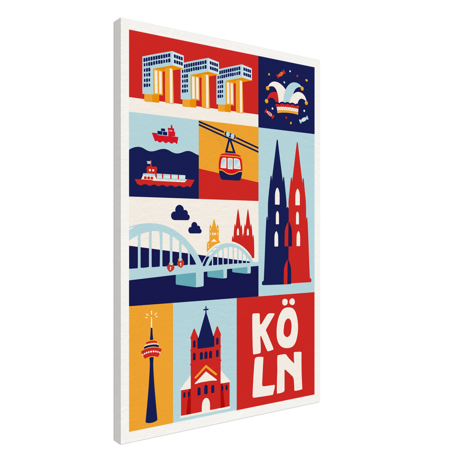 Köln Kunstdruck Leinwand mit Karnevalsmotiv