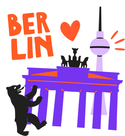 Berlin-  minimalistische Hauptstadtgrafik